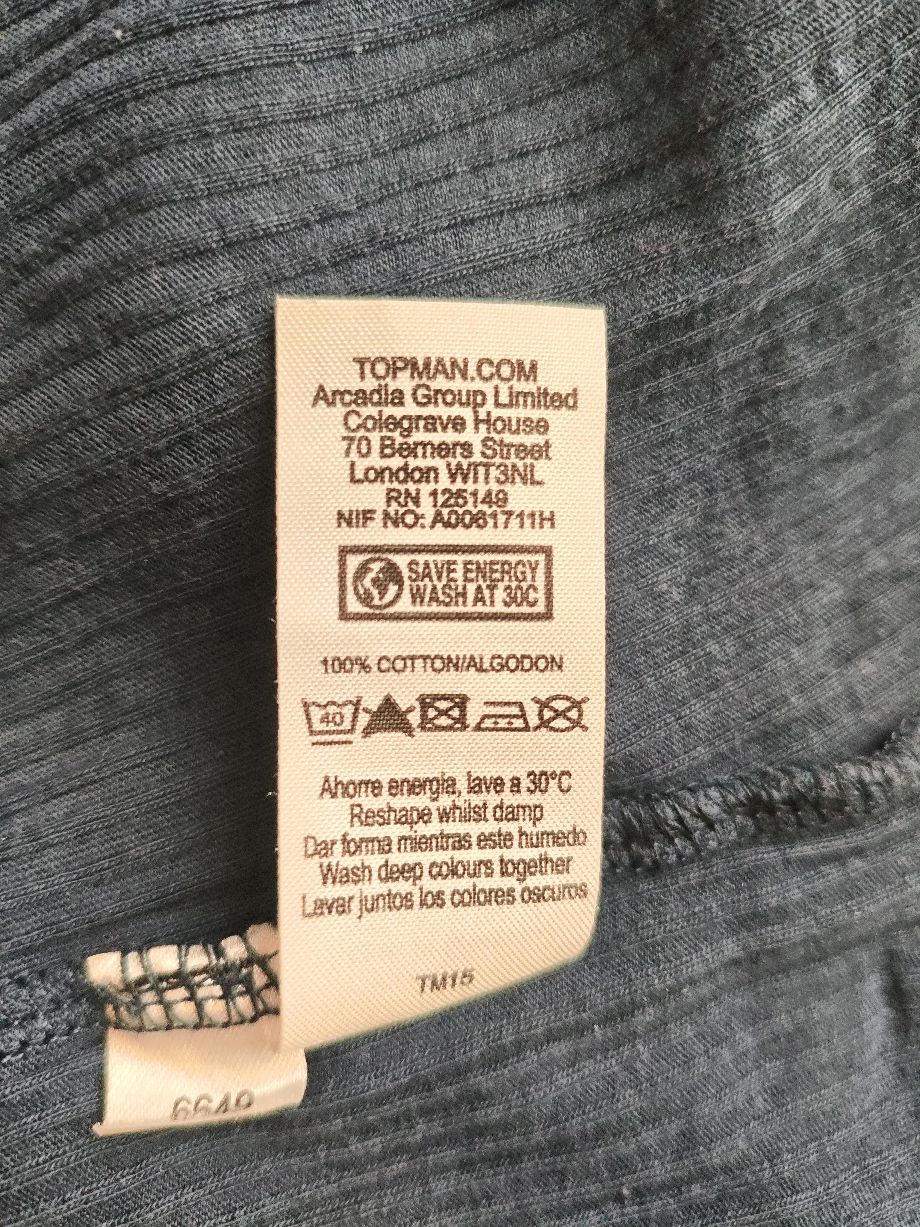 Topman Men's T-Shirt S Blue 100% Cotton Sleeveless Round Neck Basic - Image 6