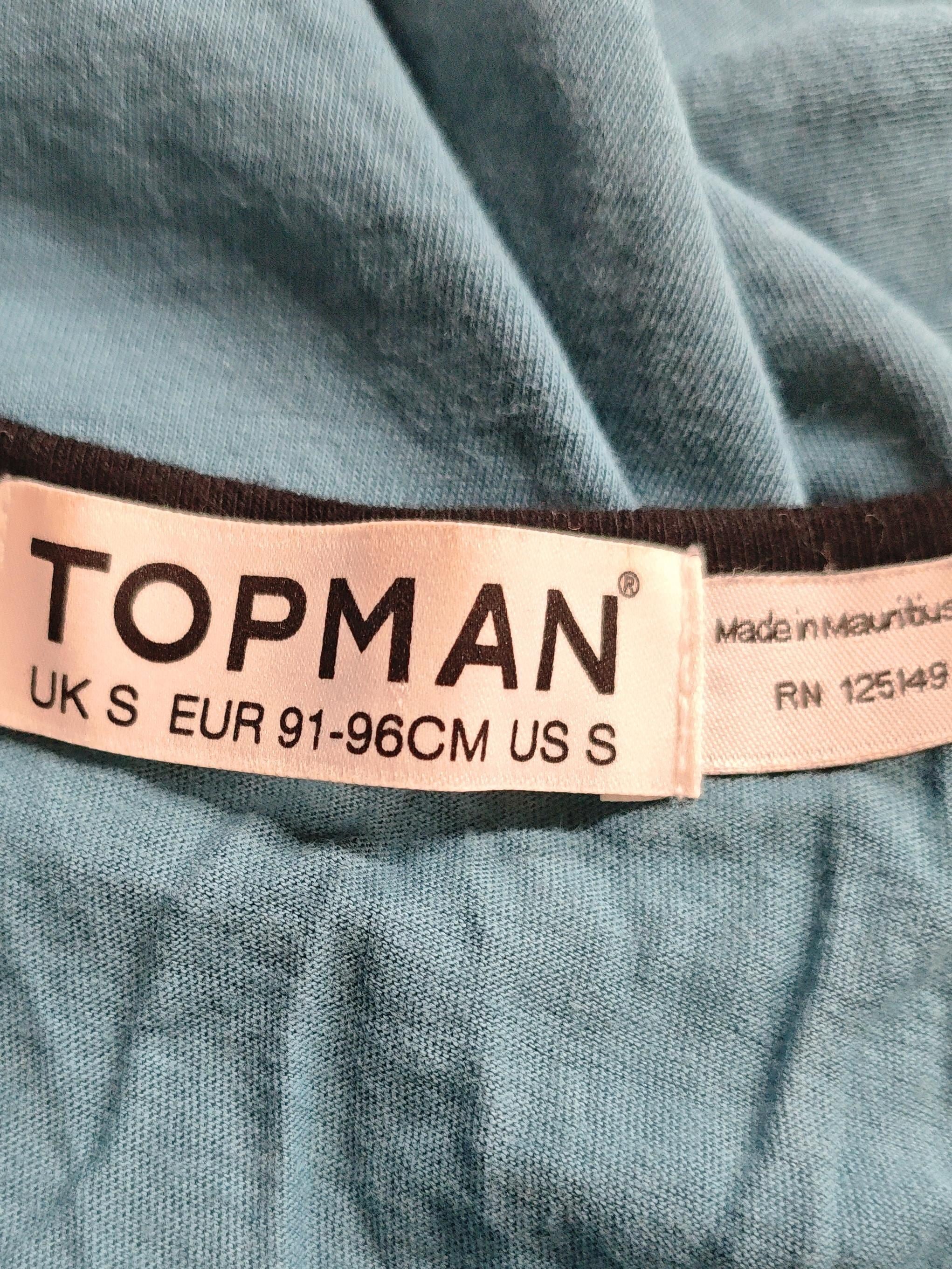 Topman Men's T-Shirt S Blue Graphic 100% Cotton Sleeveless Round Neck Basic - Image 5