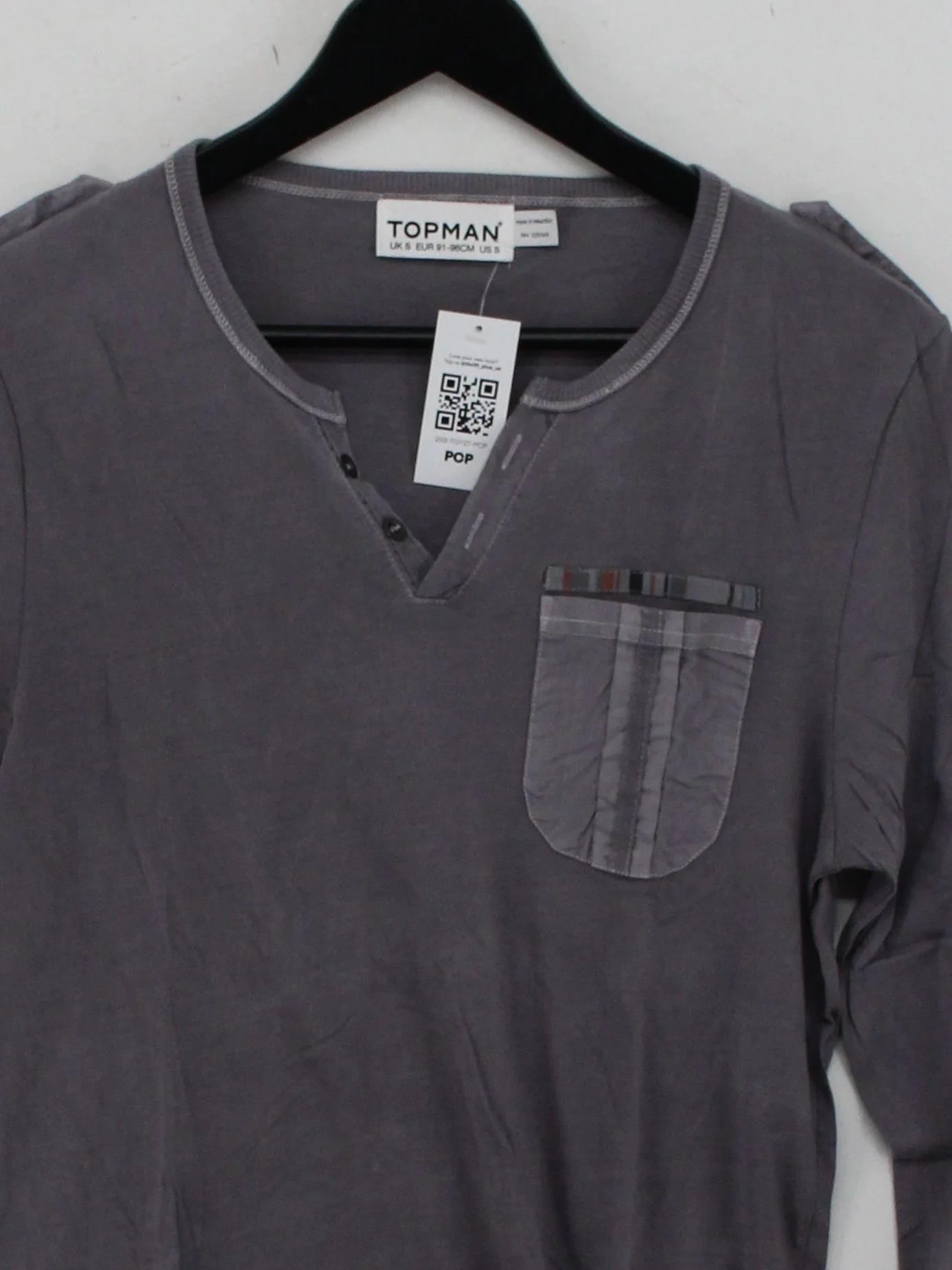 Topman Men's T-Shirt S Grey 100% Cotton Basic - Image 3
