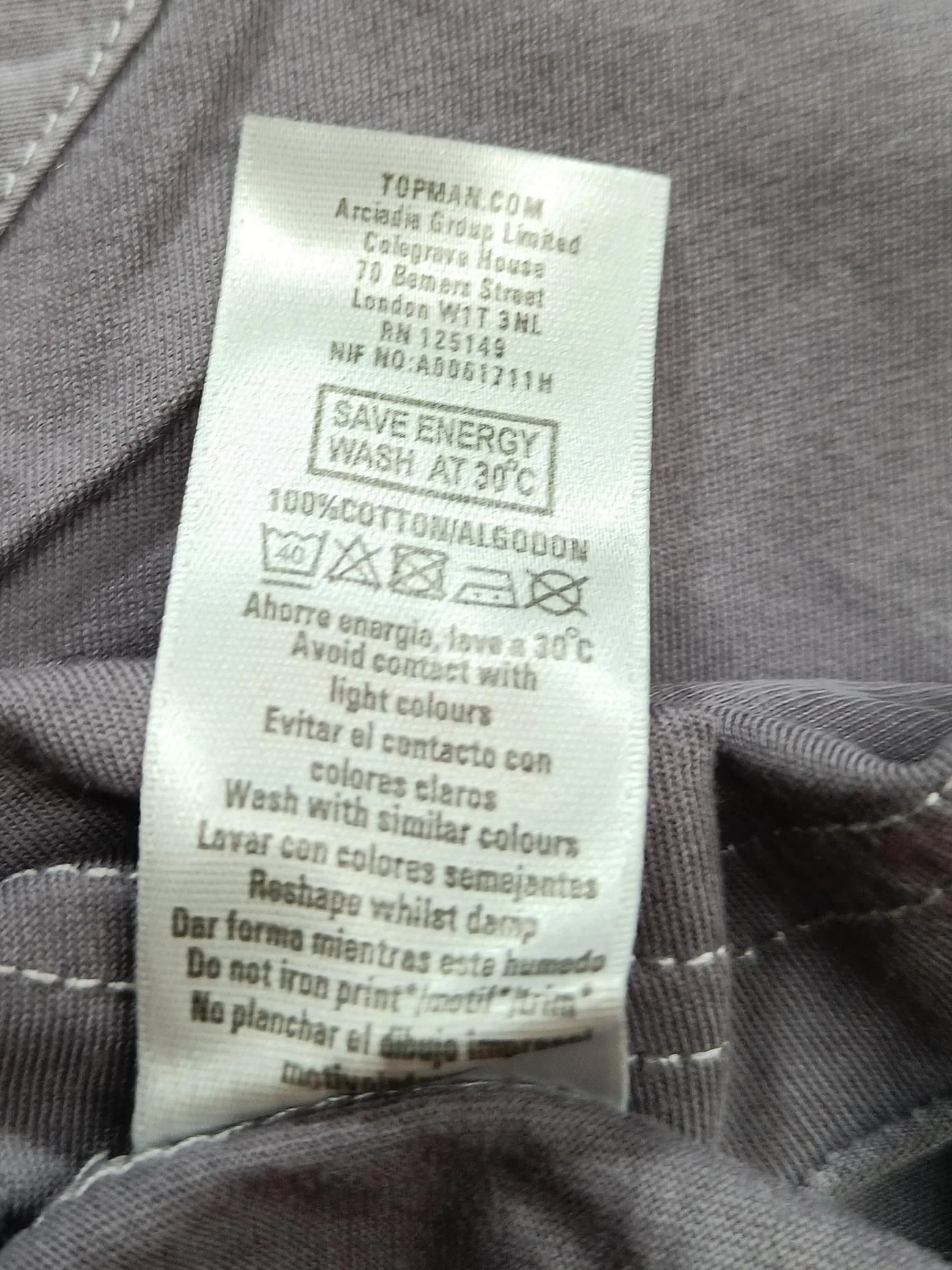 Topman Men's T-Shirt S Grey 100% Cotton Basic - Image 7