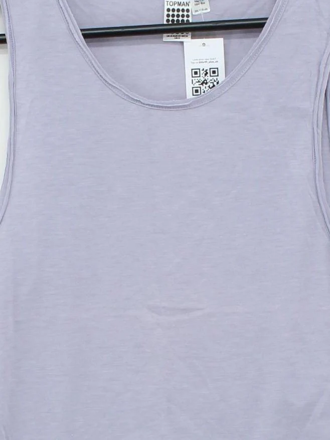 Topman Men's T-Shirt S Grey Cotton with Polyester Sleeveless Round Neck Basic - Image 3