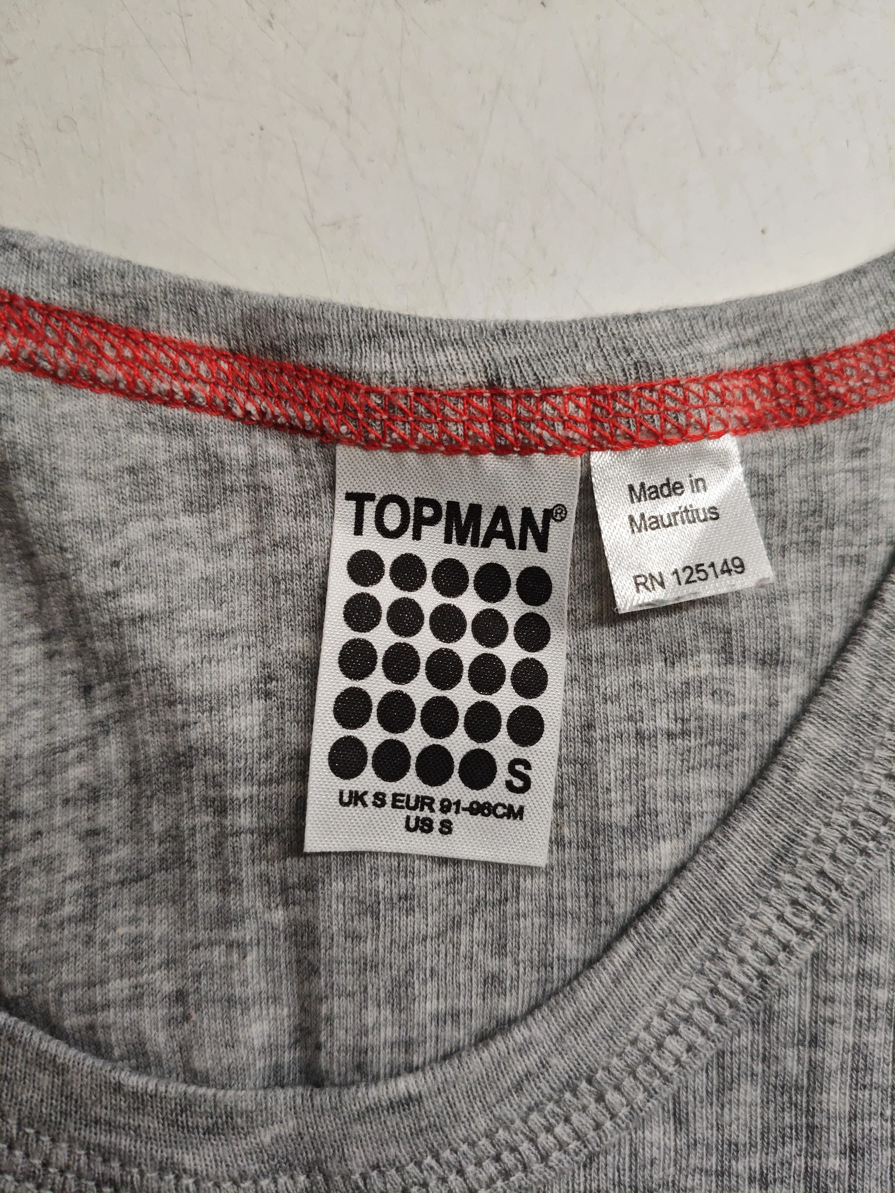 Topman Men's T-Shirt S Grey Cotton with Viscose Sleeveless Round Neck Basic - Image 5