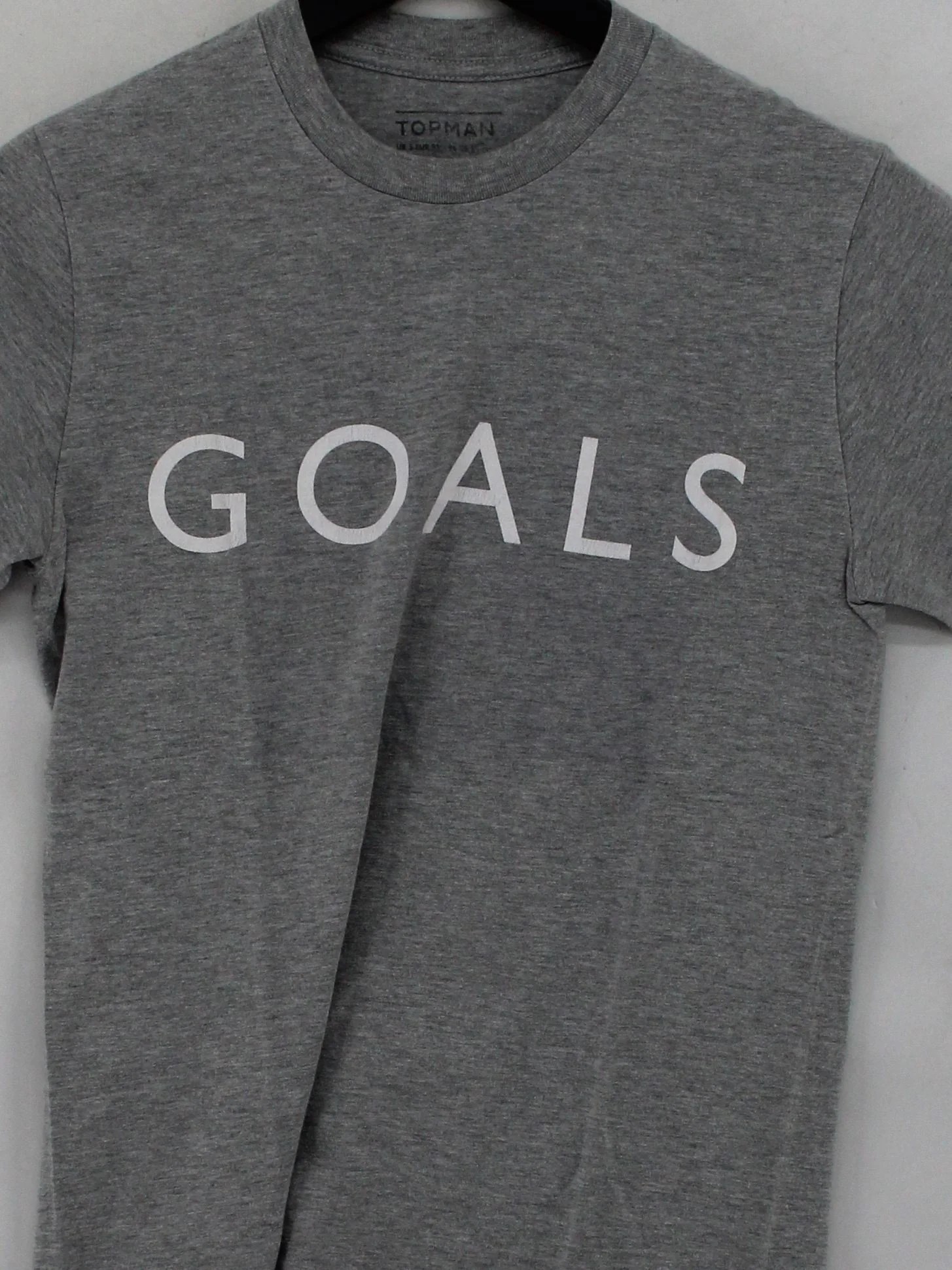 Topman Men's T-Shirt S Grey Graphic Cotton with Polyester Basic - Image 3