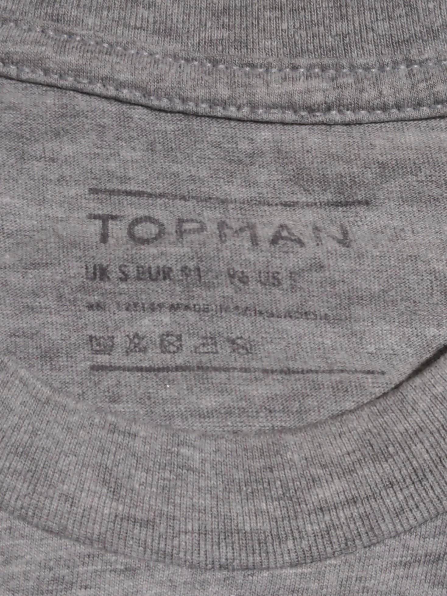 Topman Men's T-Shirt S Grey Graphic Cotton with Polyester Basic - Image 6