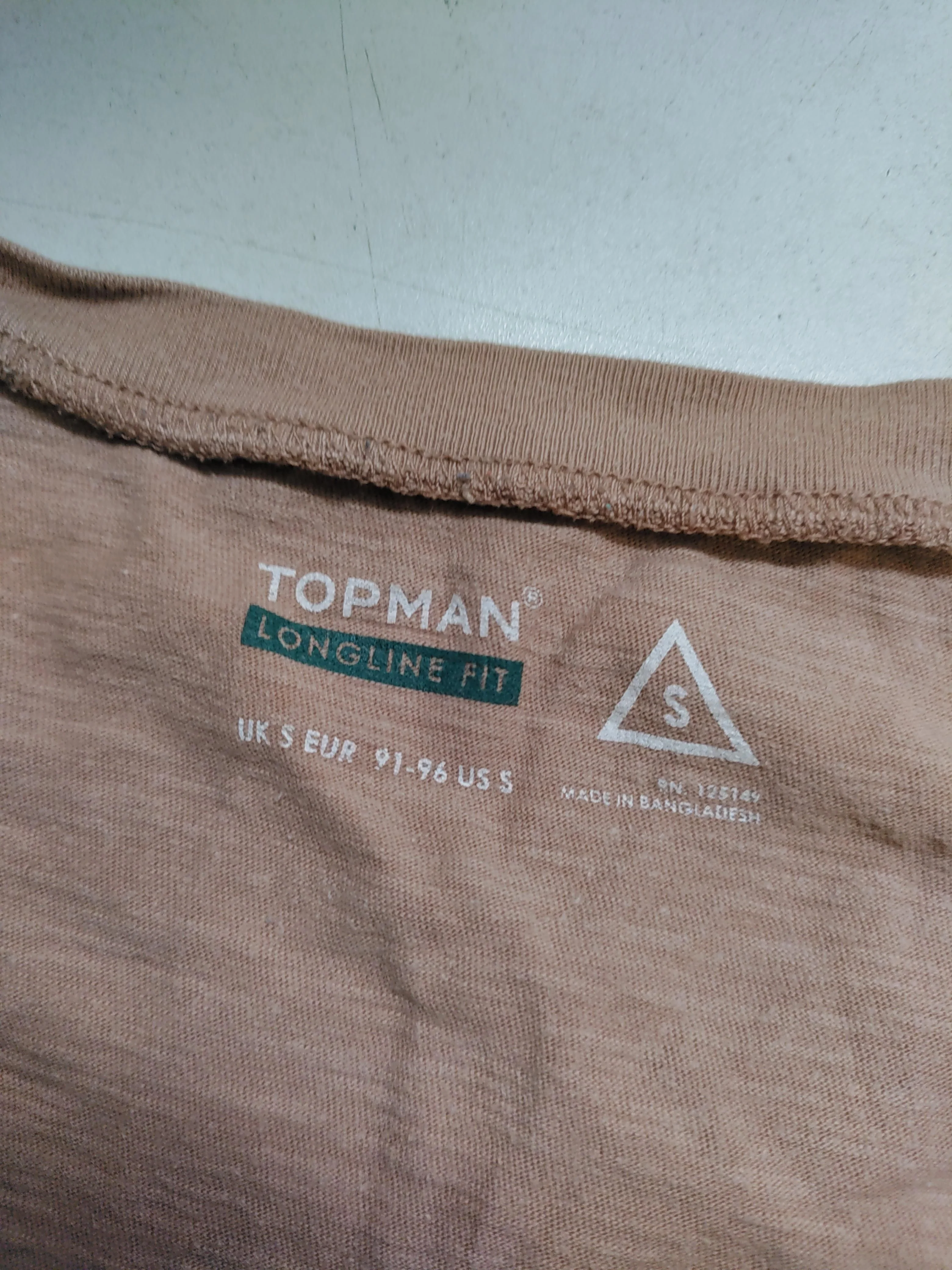 Topman Men's T-Shirt S Tan Graphic 100% Other Basic - Image 6