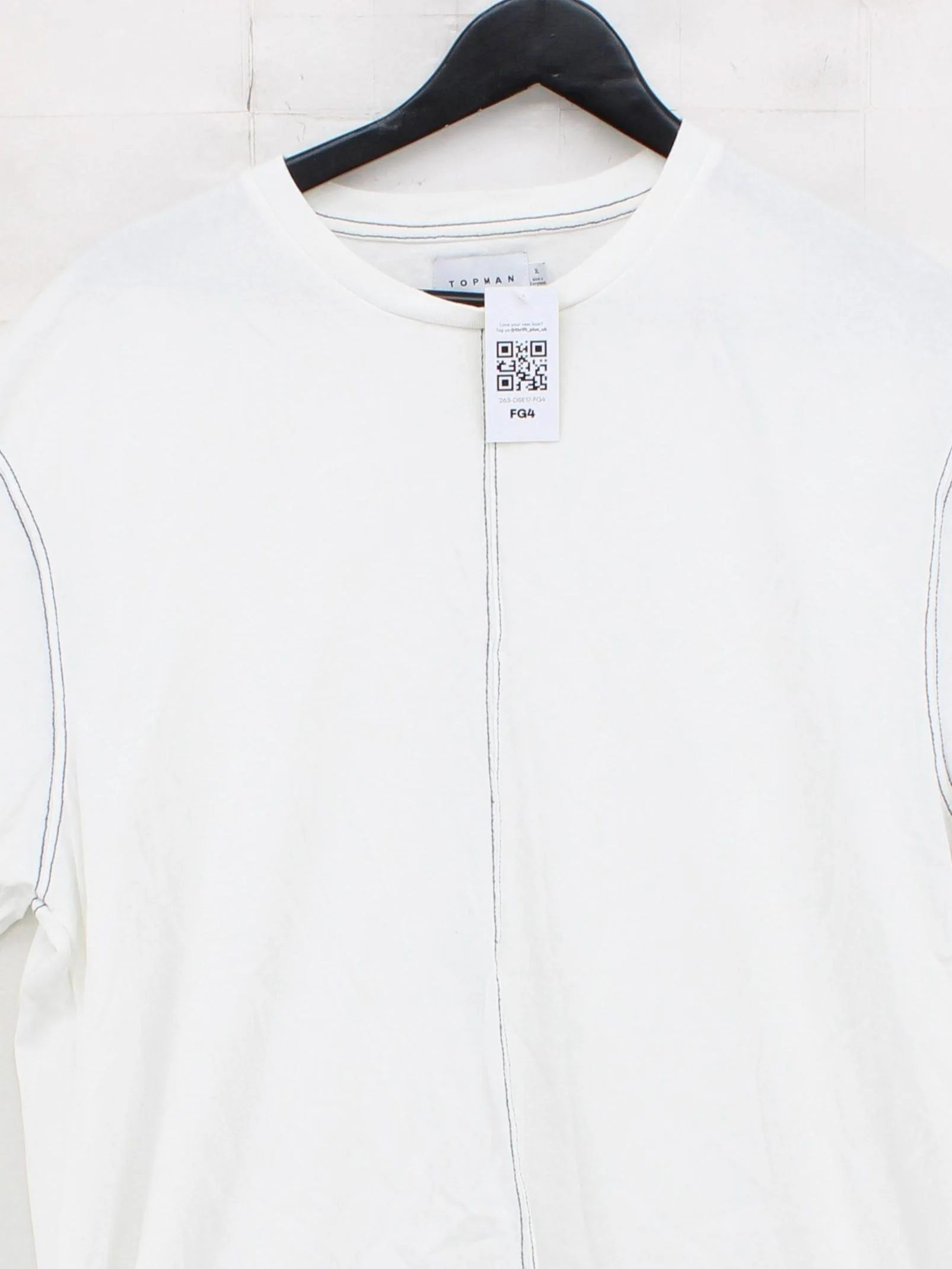 Topman Men's T-Shirt XL White 100% Cotton Basic - Image 3