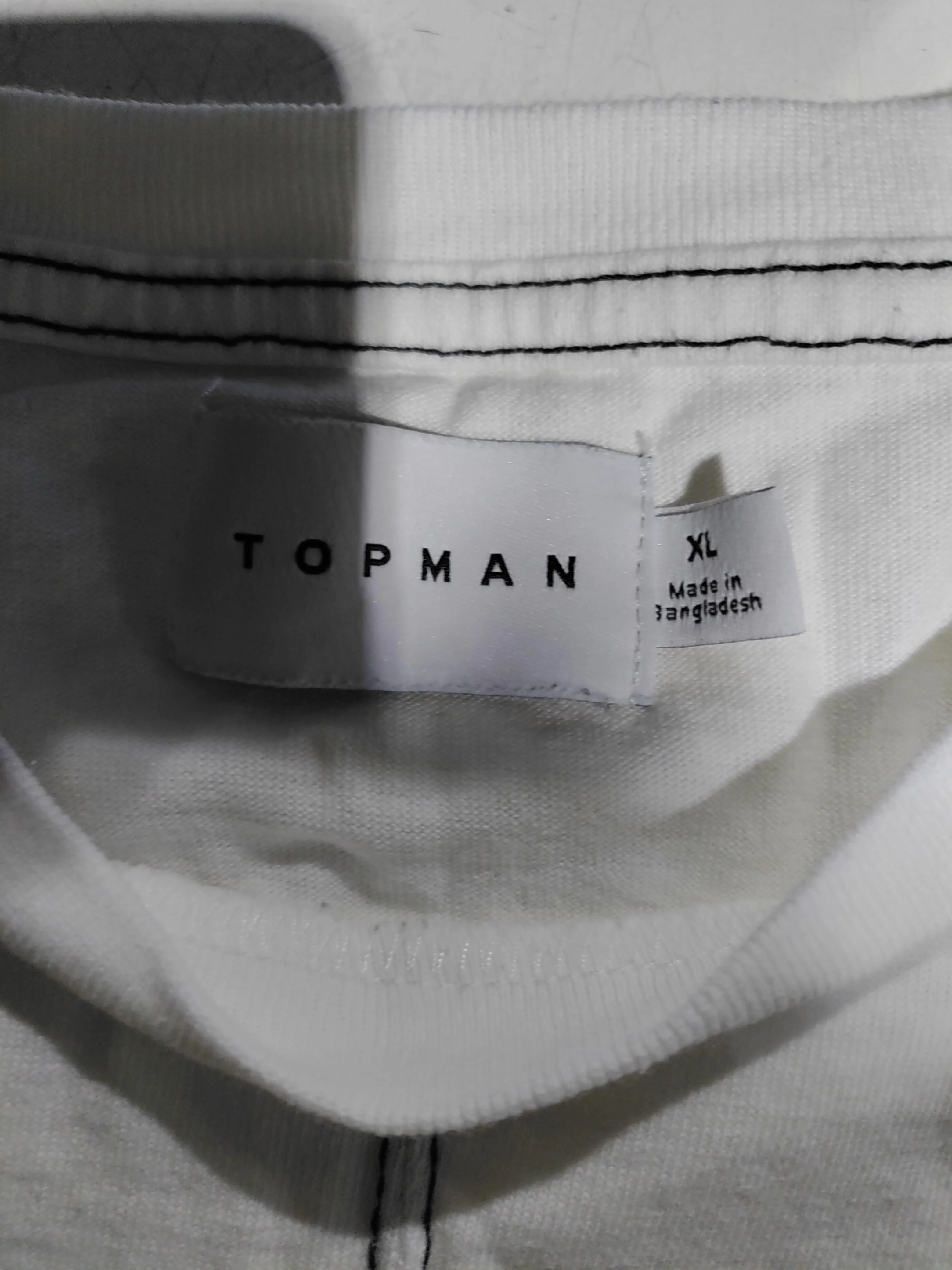 Topman Men's T-Shirt XL White 100% Cotton Basic - Image 5
