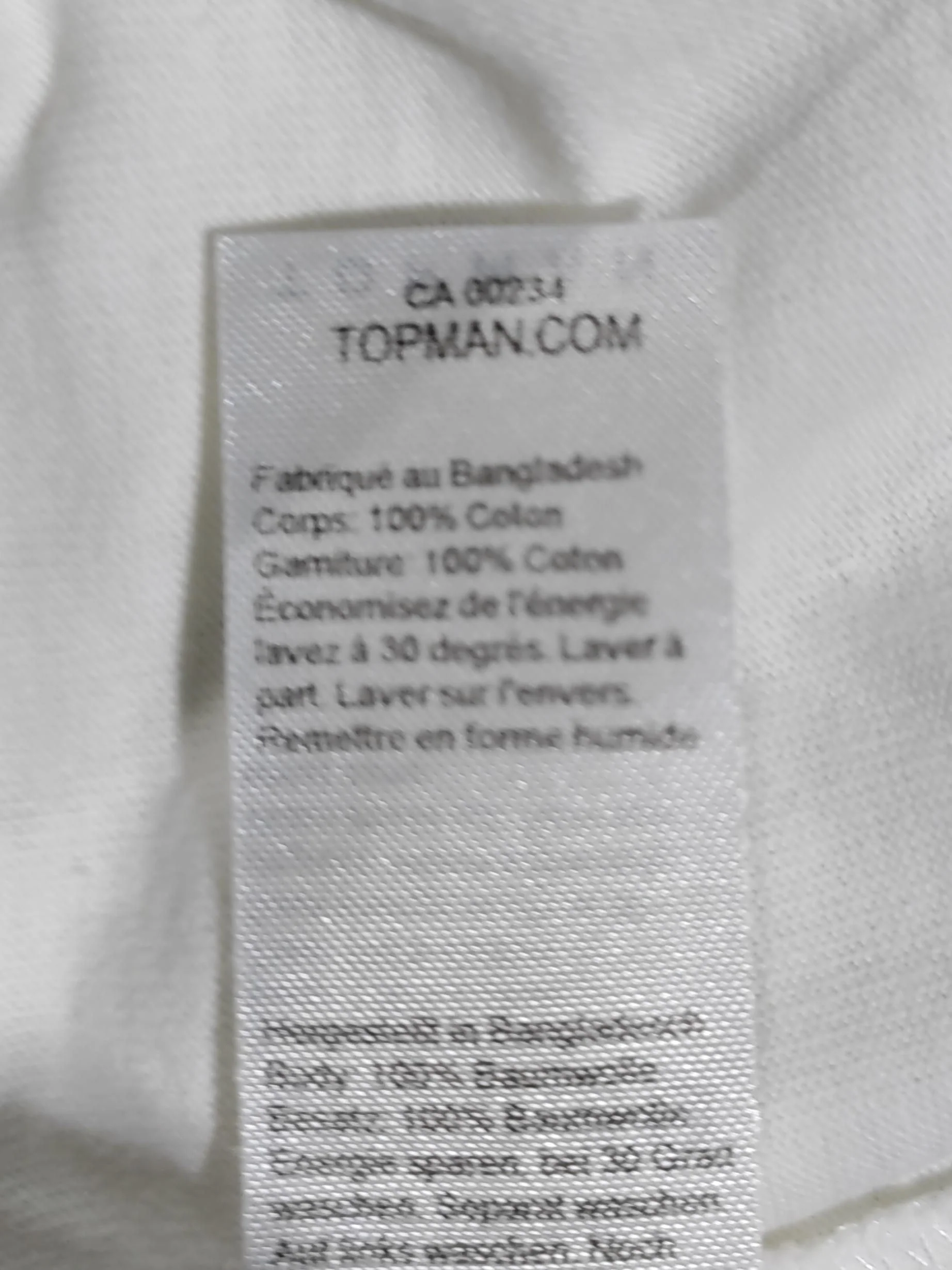 Topman Men's T-Shirt XL White 100% Cotton Basic - Image 6