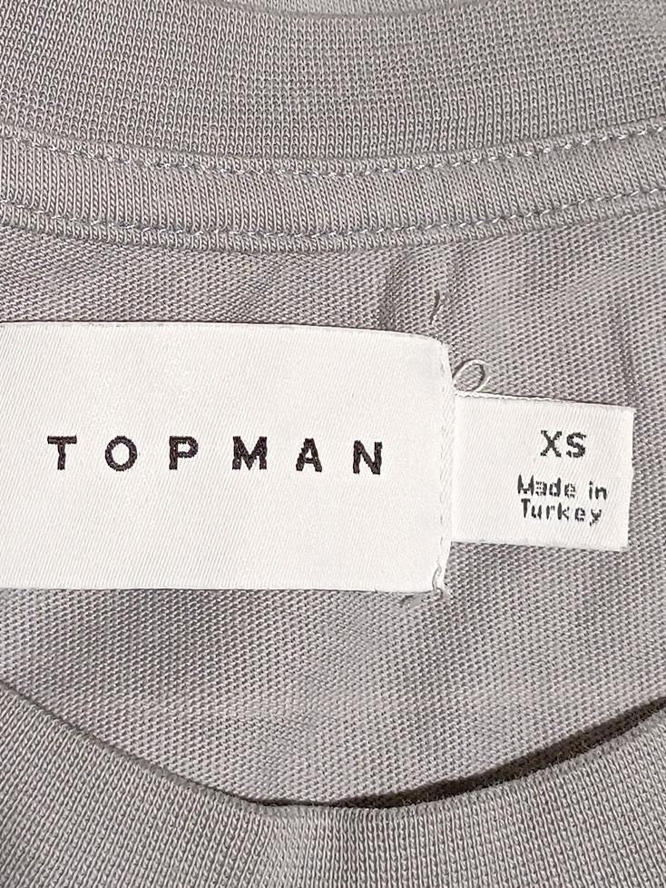 Topman Men's T-Shirt XS Grey Graphic Cotton with Elastane Basic - Image 6