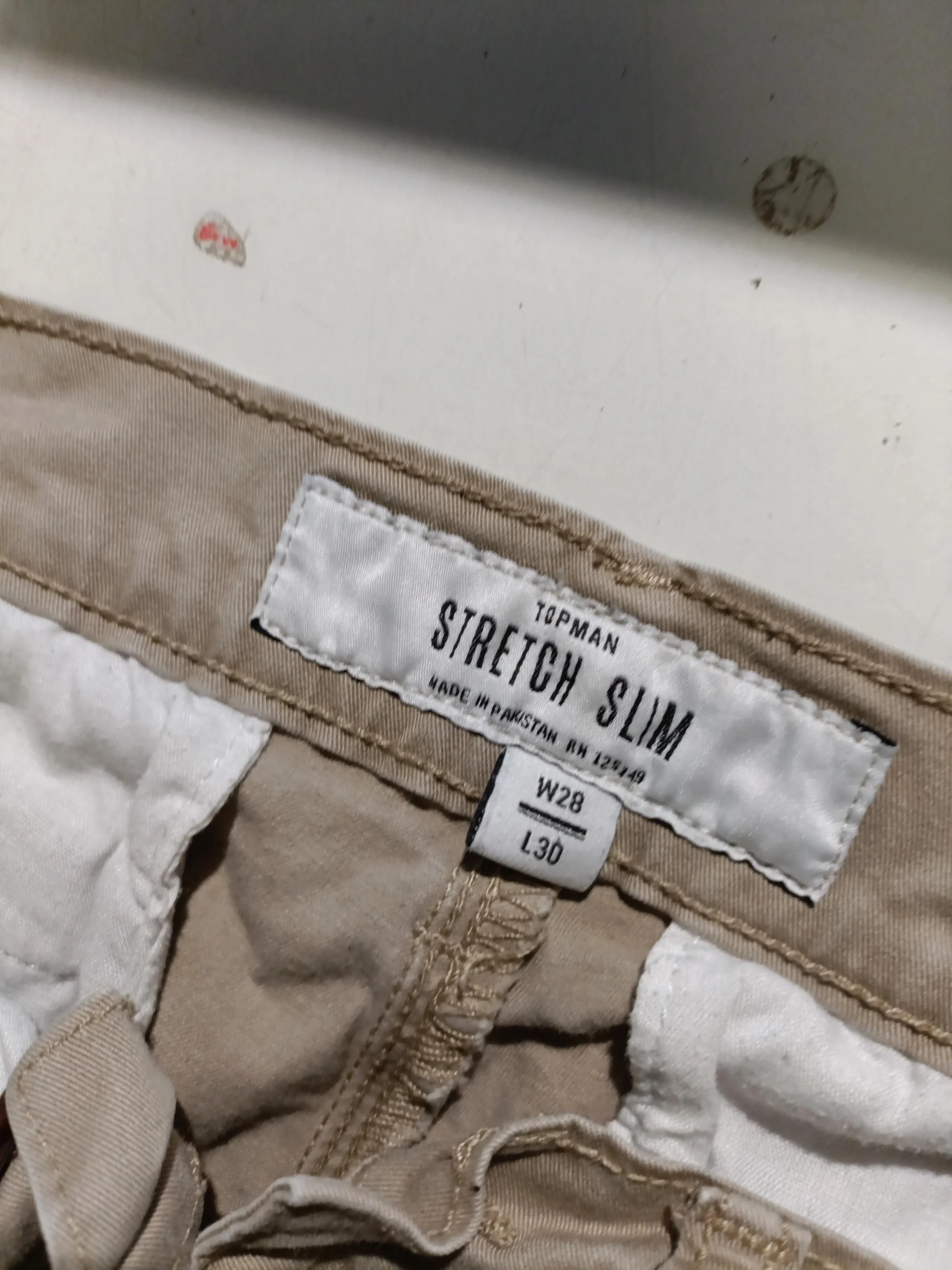 Topman Men's Trousers W 28 in; L 30 in Tan Cotton with Elastane Straight Chino - Image 7