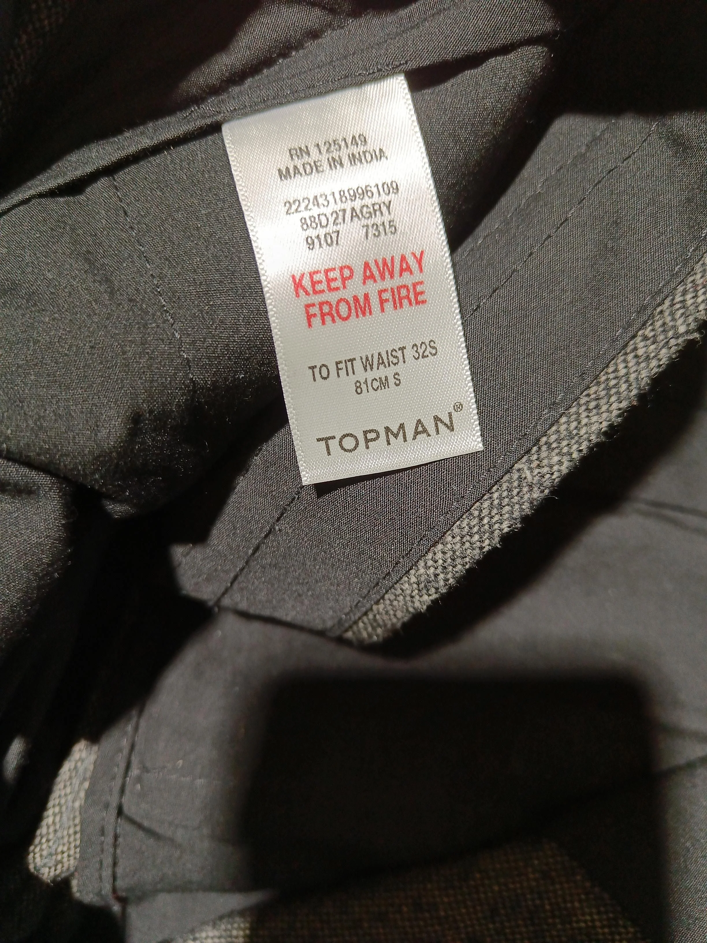 Topman Men's Trousers W 32 in Grey Polyester with Wool Straight Chino - Image 5