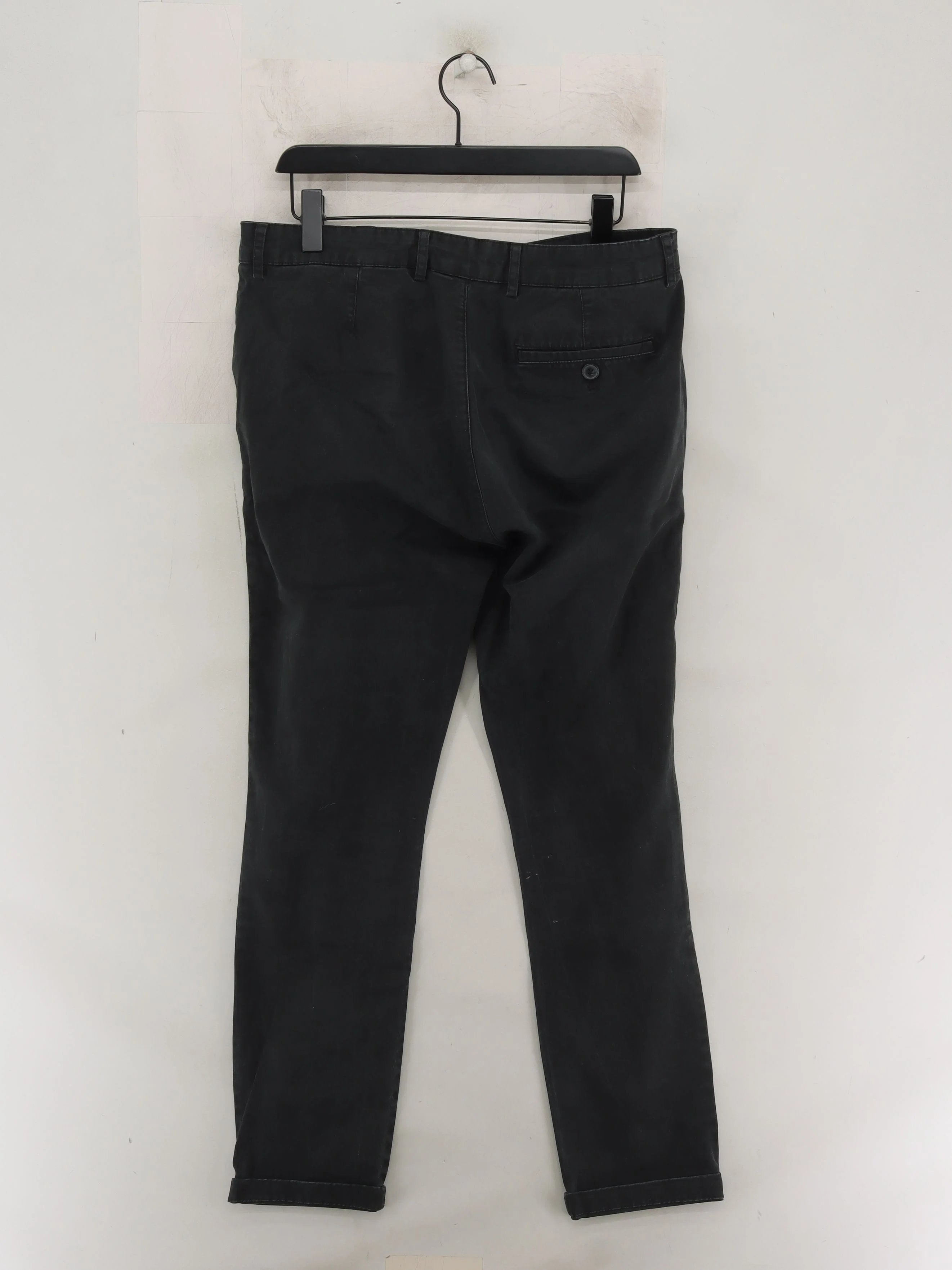 Topman Men's Trousers W 34 in Black Cotton with Elastane, Polyester Chino - Image 2