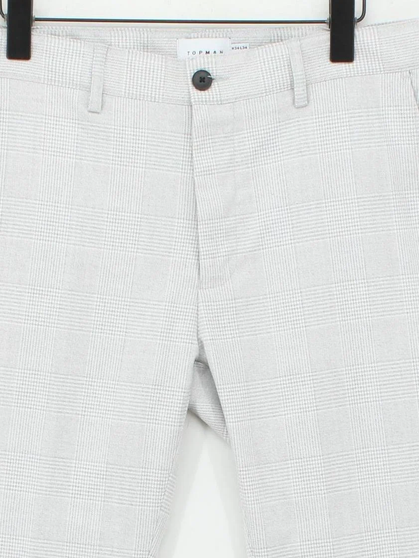 Topman Men's Trousers W 34 in Grey Polyester with Viscose, Elastane Chino - Image 3