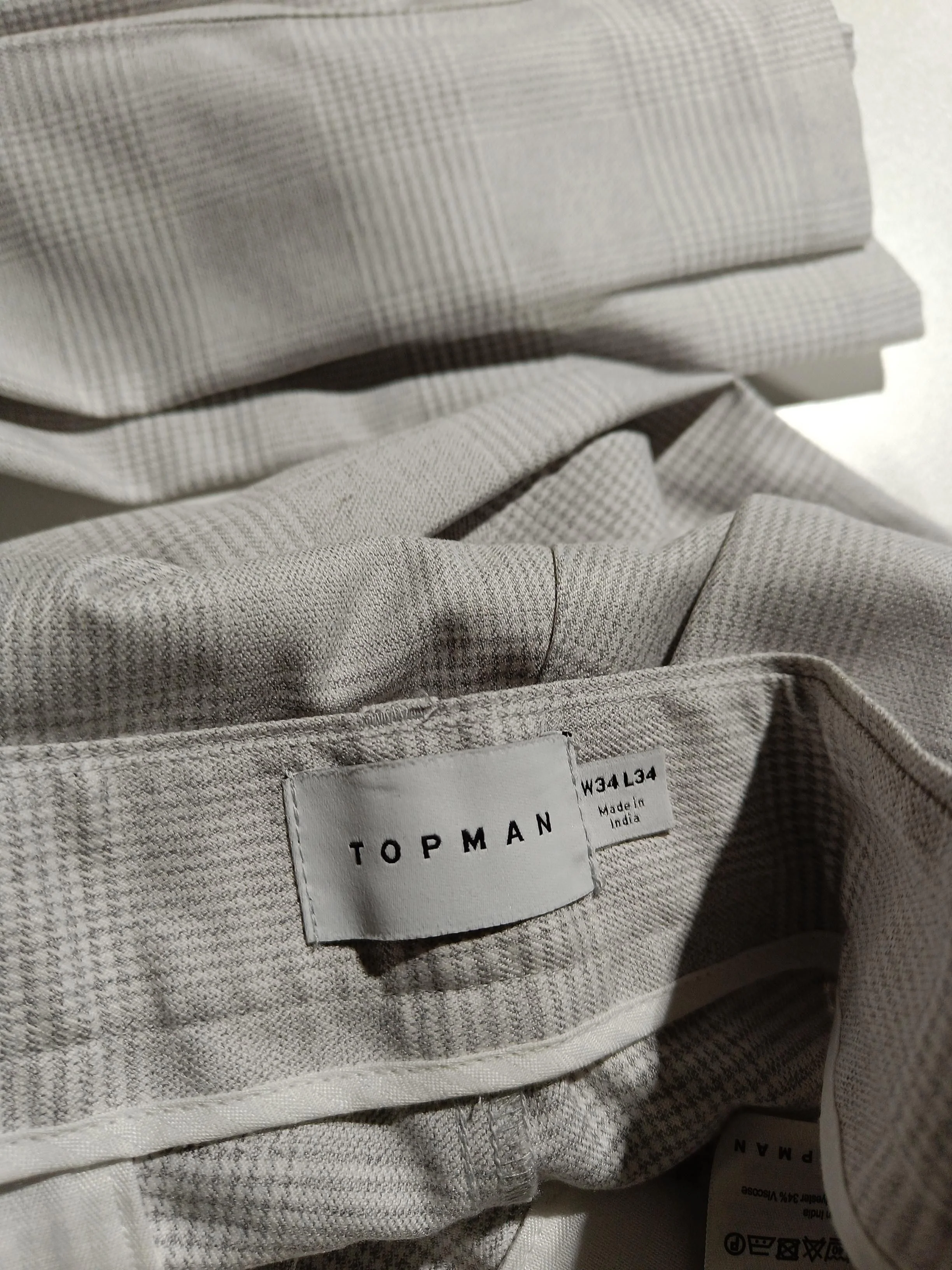 Topman Men's Trousers W 34 in Grey Polyester with Viscose, Elastane Chino - Image 5