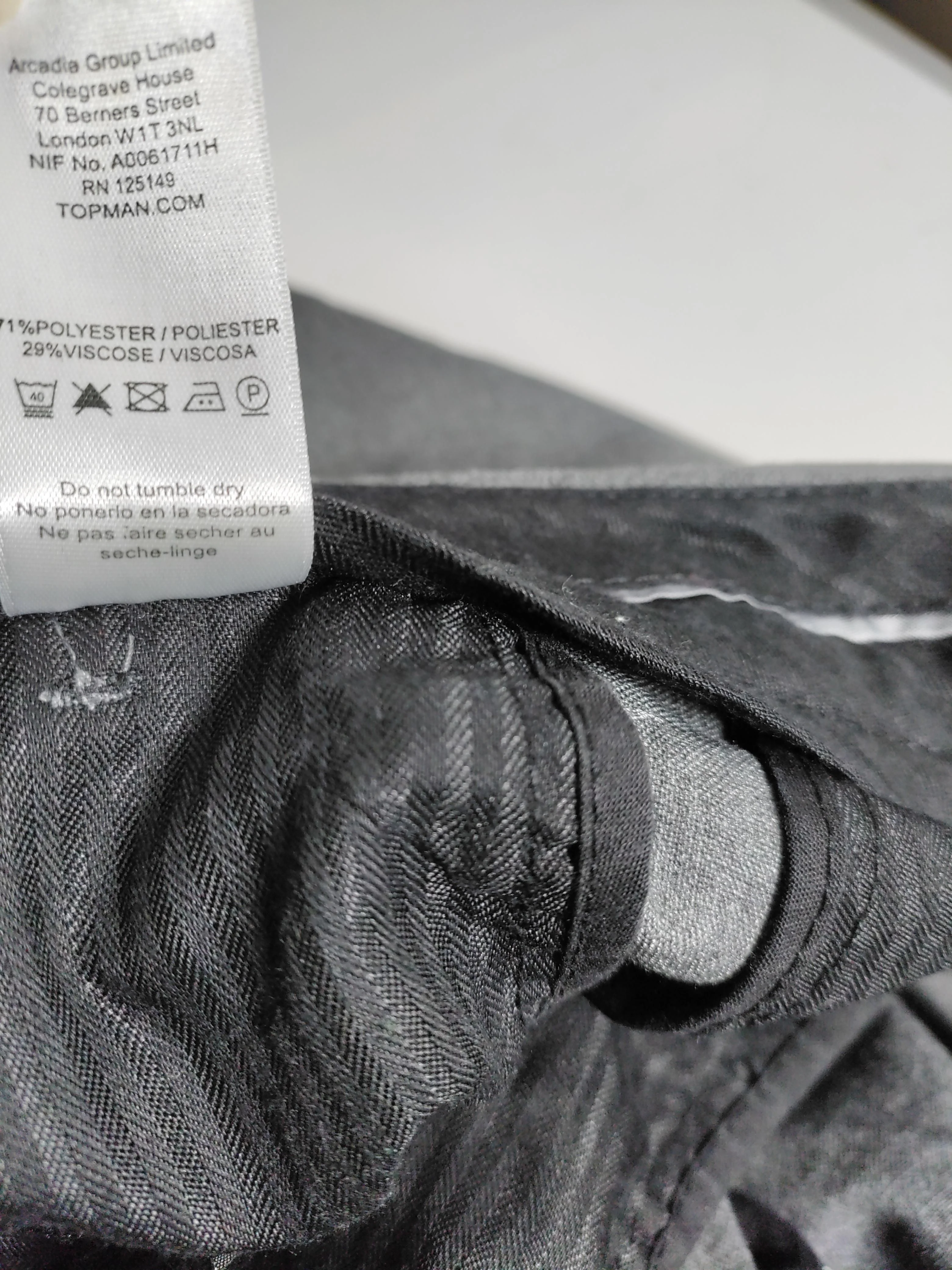 Topman Men's Trousers W 36 in Grey Polyester with Viscose Chino - Image 6