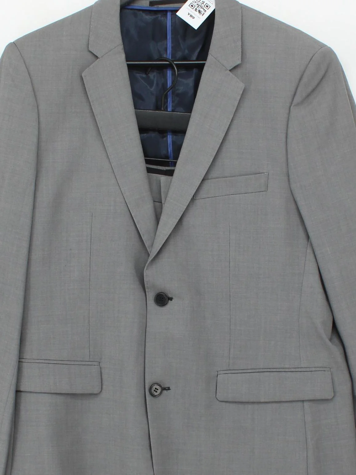 Topman Men's Two Piece Suit Chest: 42 in Grey Wool with Polyester 2 Piece - Image 3