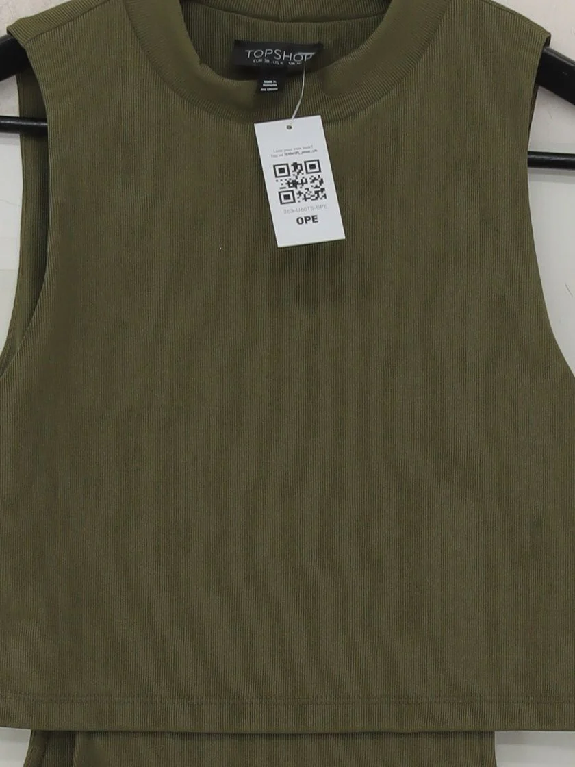 Topshop A-Line Midi Dress UK10 in Green - Image 3
