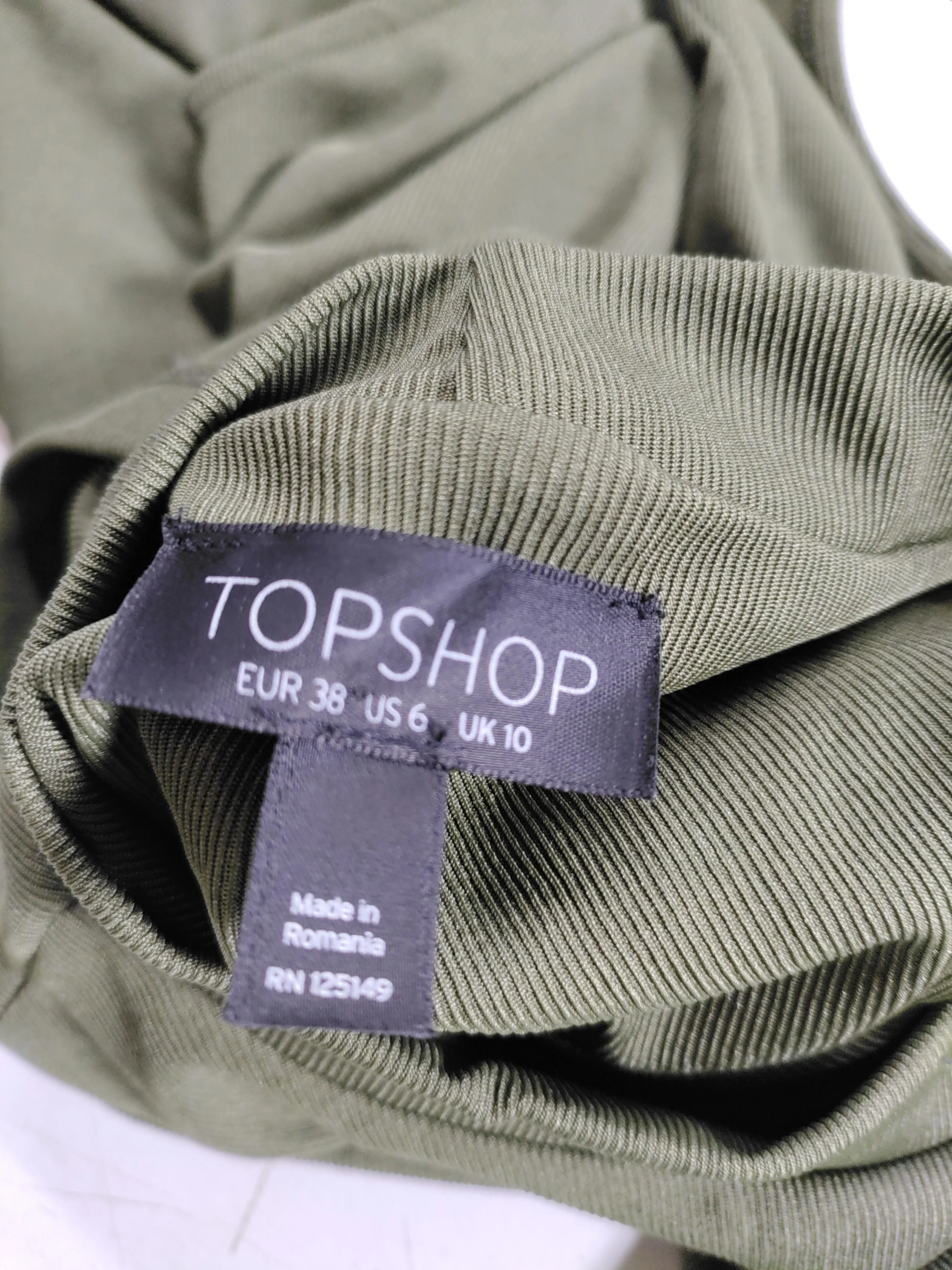 Topshop A-Line Midi Dress UK10 in Green - Image 6
