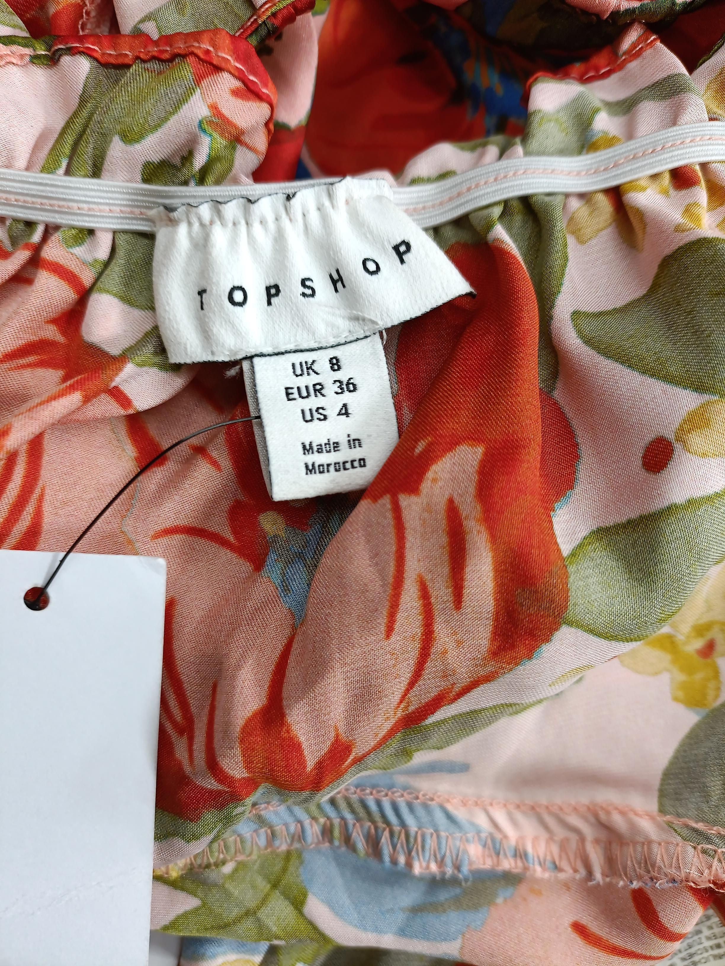 Topshop A-Line Midi Dress UK8 in Multi - Image 5