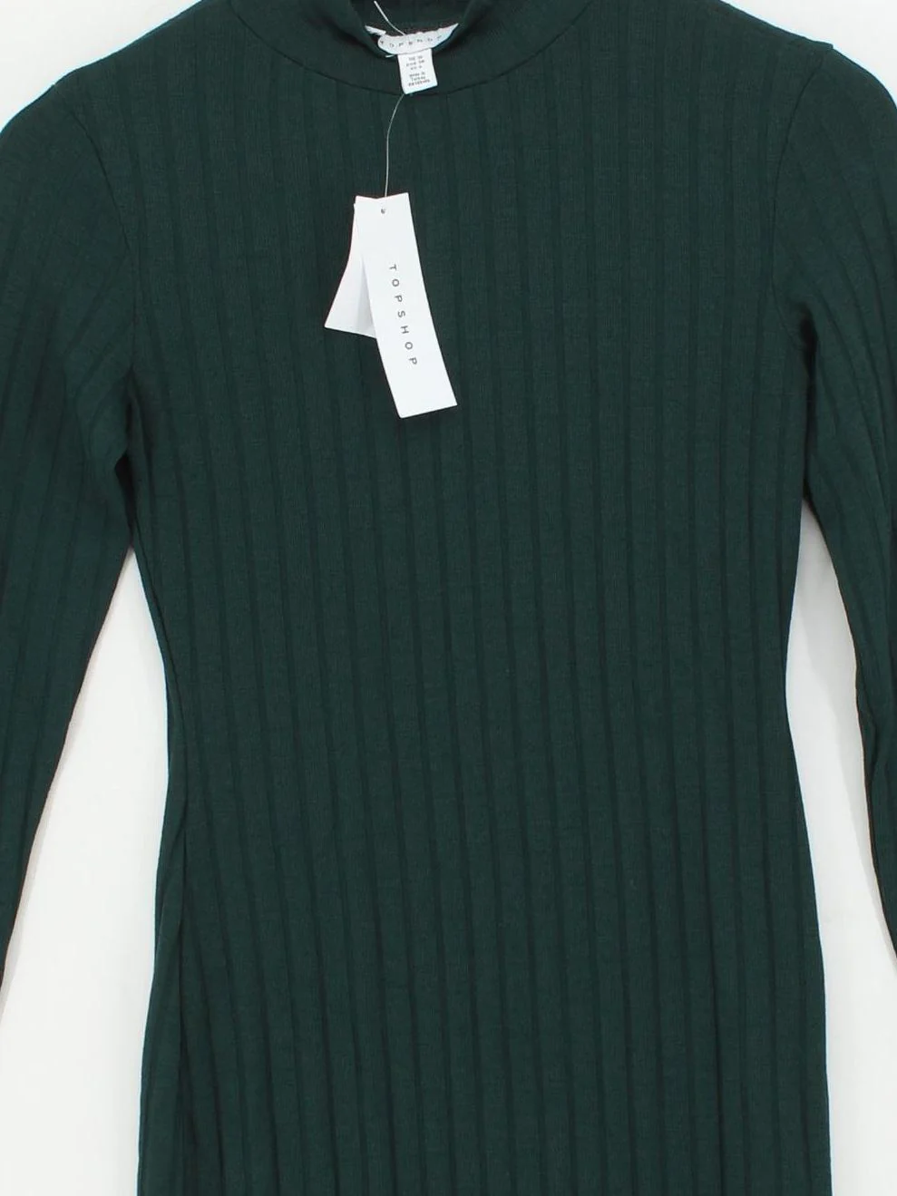 Topshop Bodycon Midi Dress UK10 in Green - Image 3