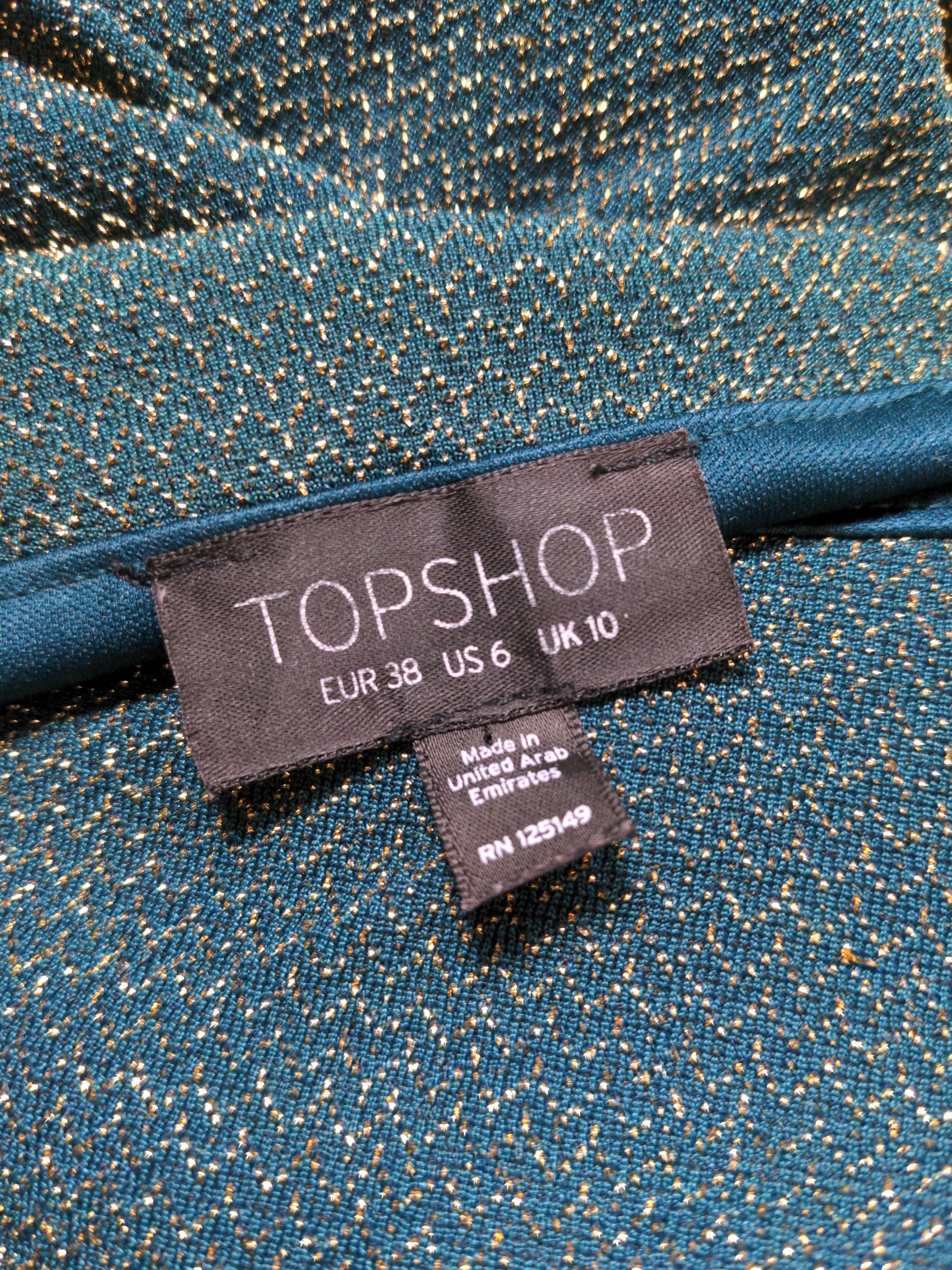 Topshop Bodycon Midi Dress UK10 in Green - Image 5