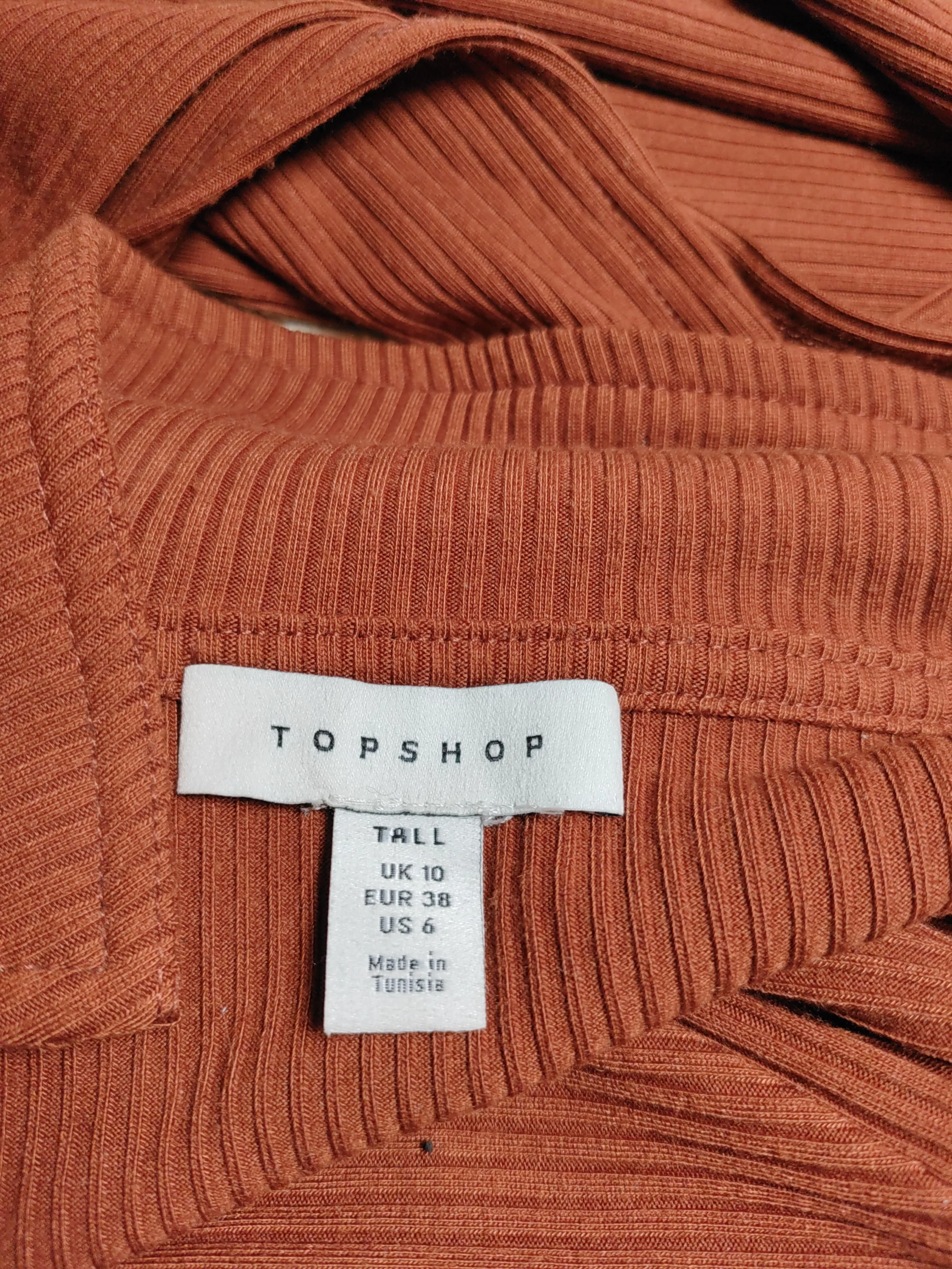 Topshop Bodycon Midi Dress UK10 in Tan - Image 6