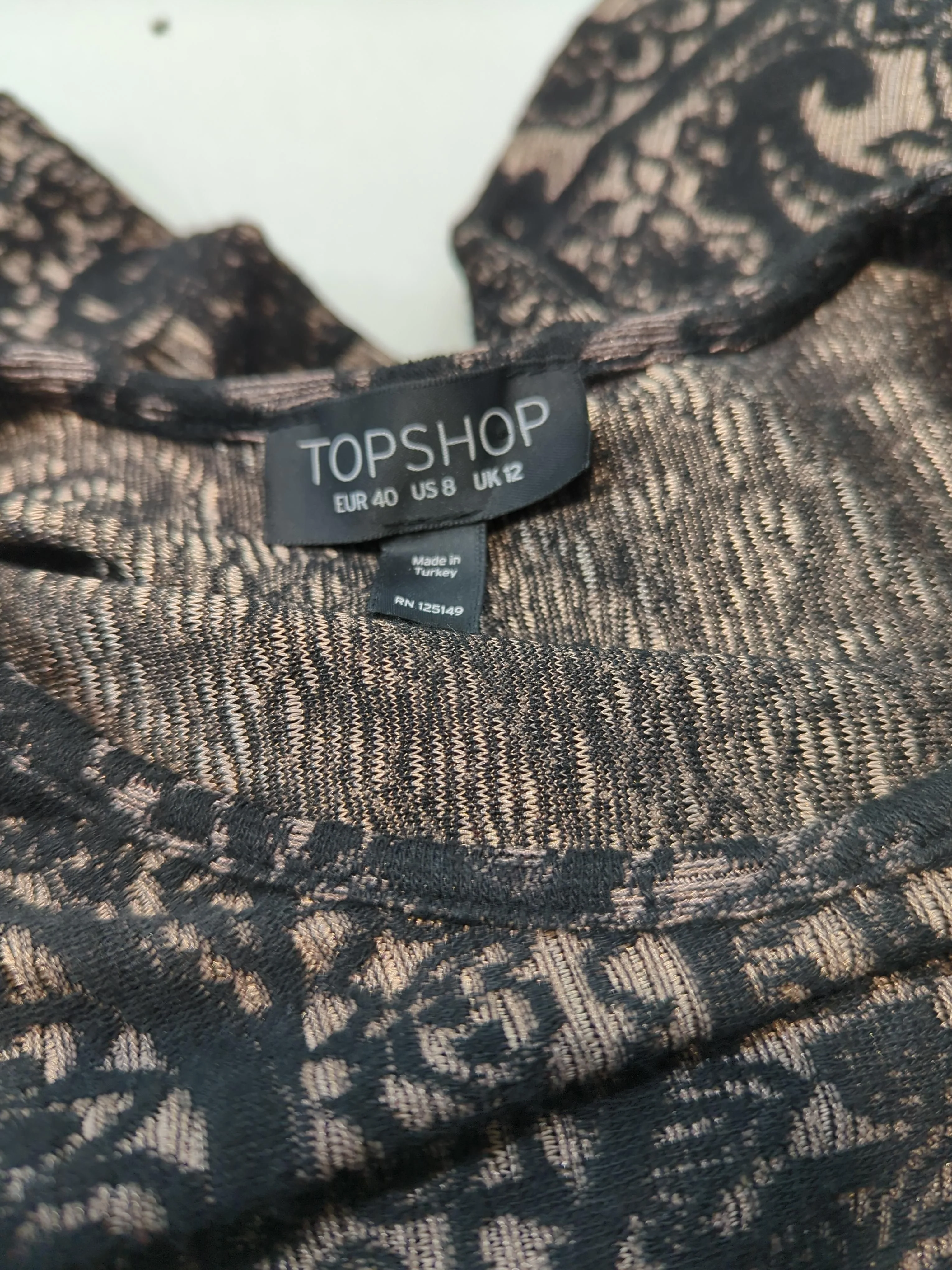 Topshop Bodycon Midi Dress UK12 in Multi - Image 5