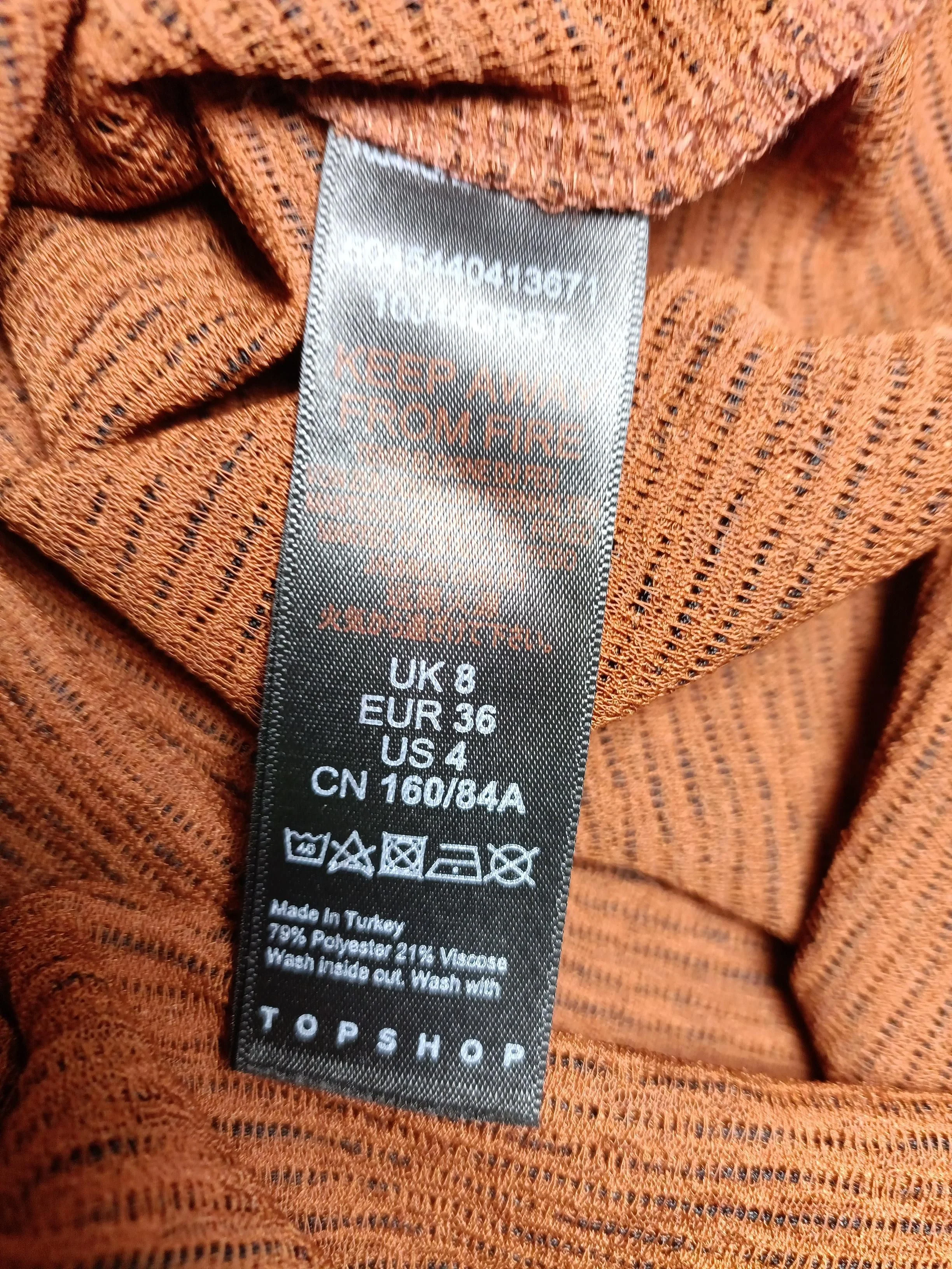 Topshop Bodycon Midi Dress UK8 in Brown - Image 6