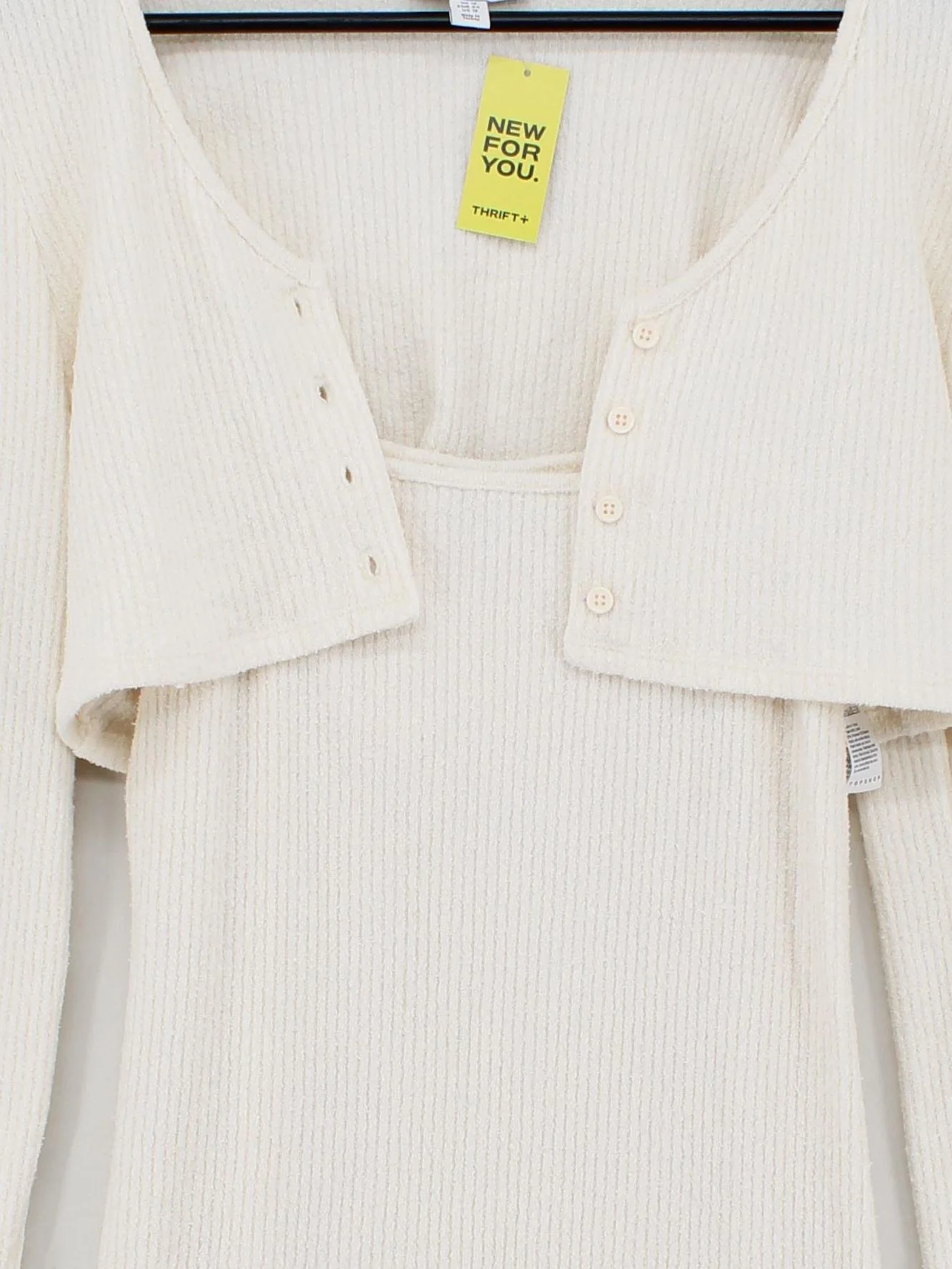 Topshop Bodycon Mini Dress in Cream - Image 3