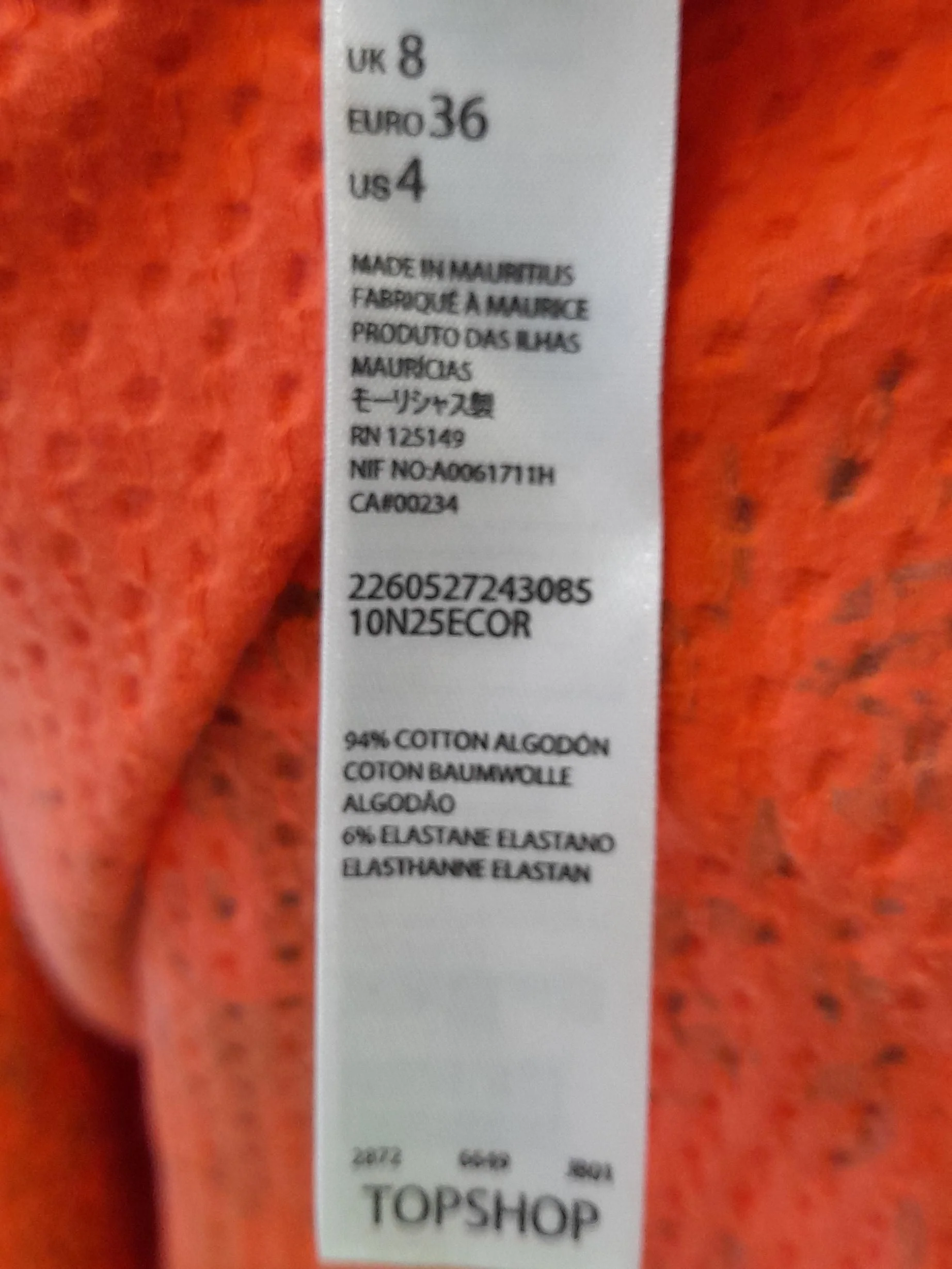 Topshop Bodycon Mini Dress S in Orange - Image 6