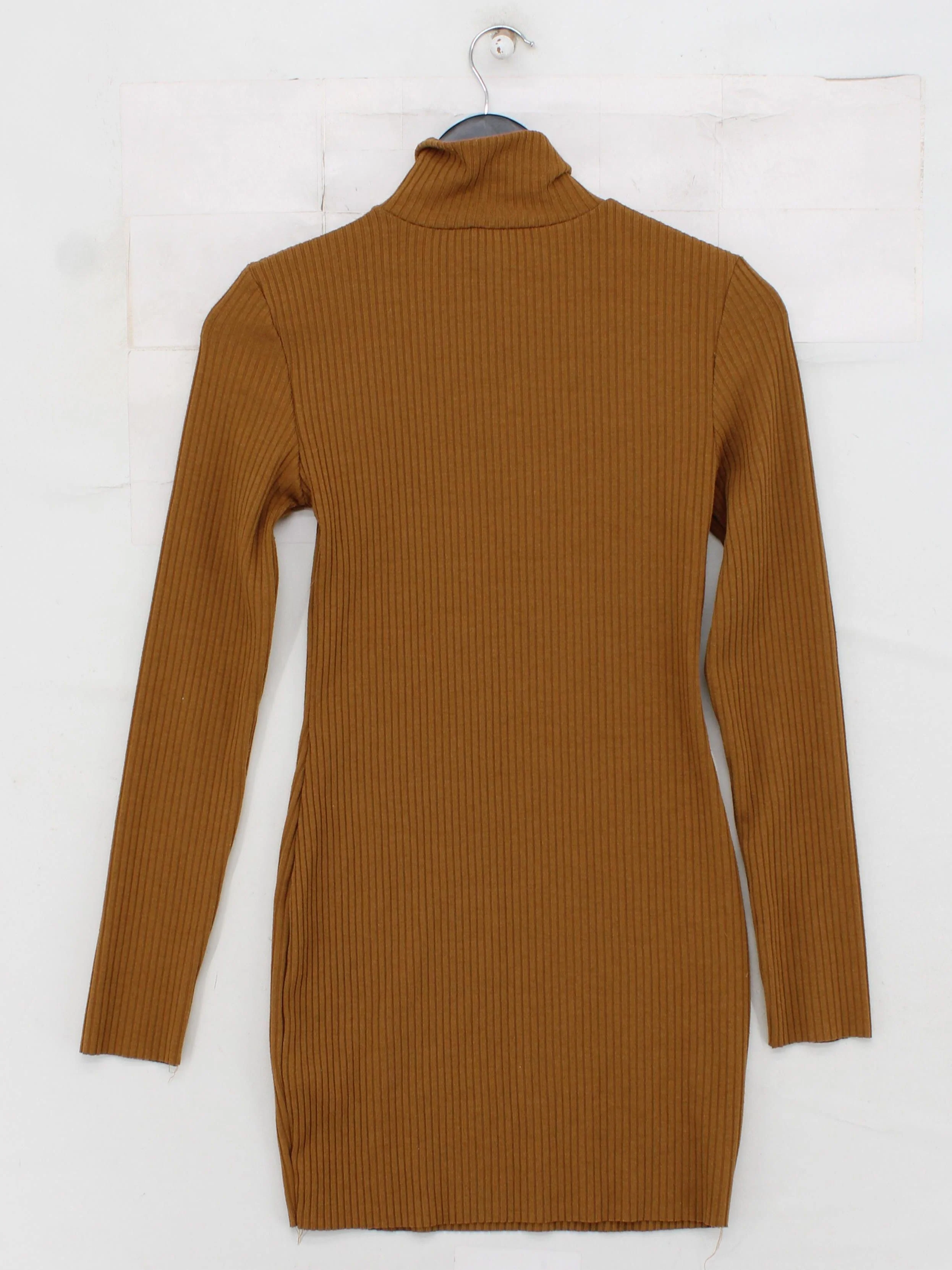Topshop Bodycon Mini Dress UK10 in Brown - Image 2