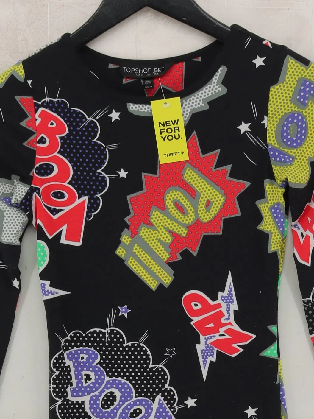 Topshop Bodycon Mini Dress UK6 in Black - Image 3