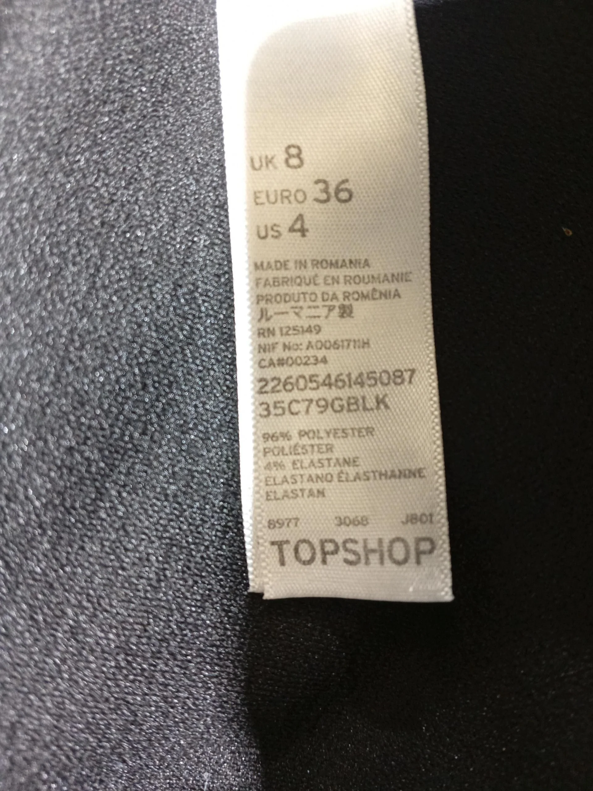 Topshop Bodycon Mini Dress UK8 in Black - Image 6