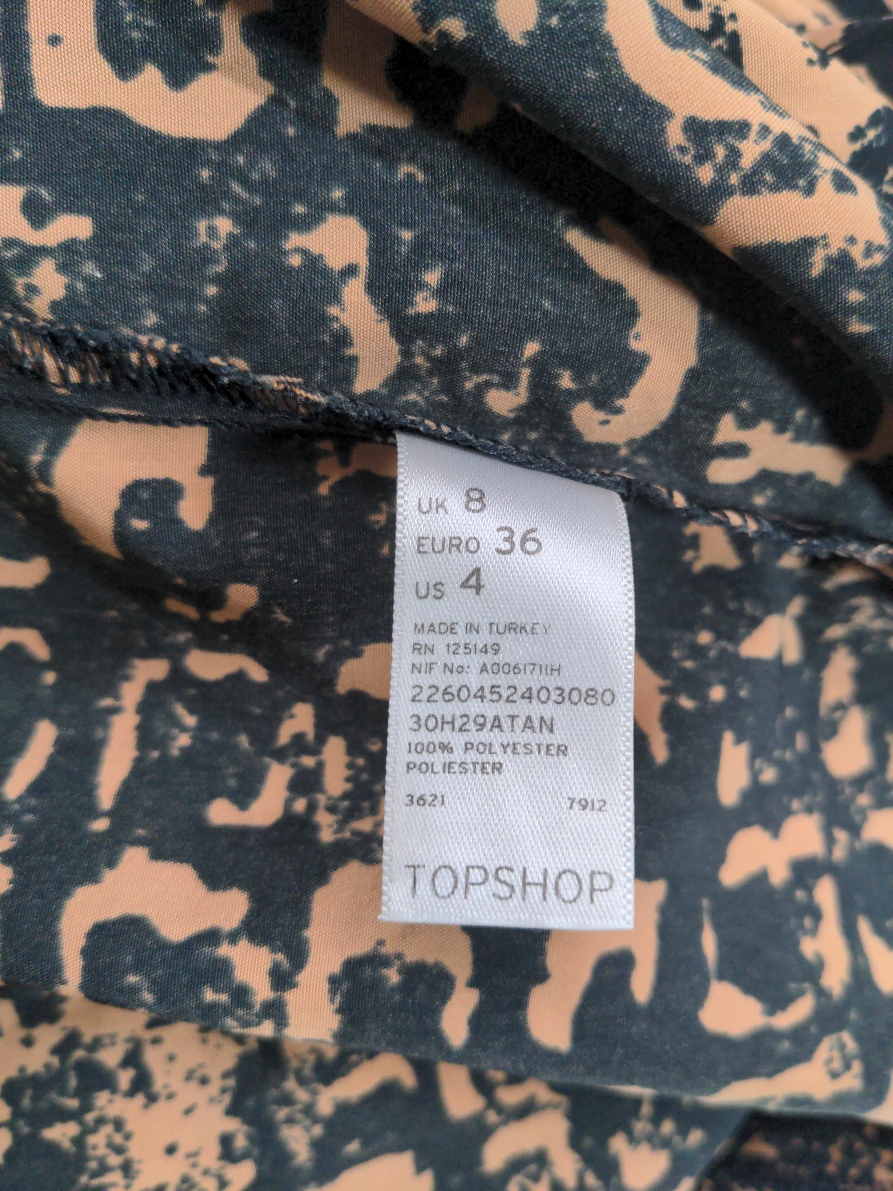 Topshop Bodycon Mini Dress UK8 in Tan - Image 6
