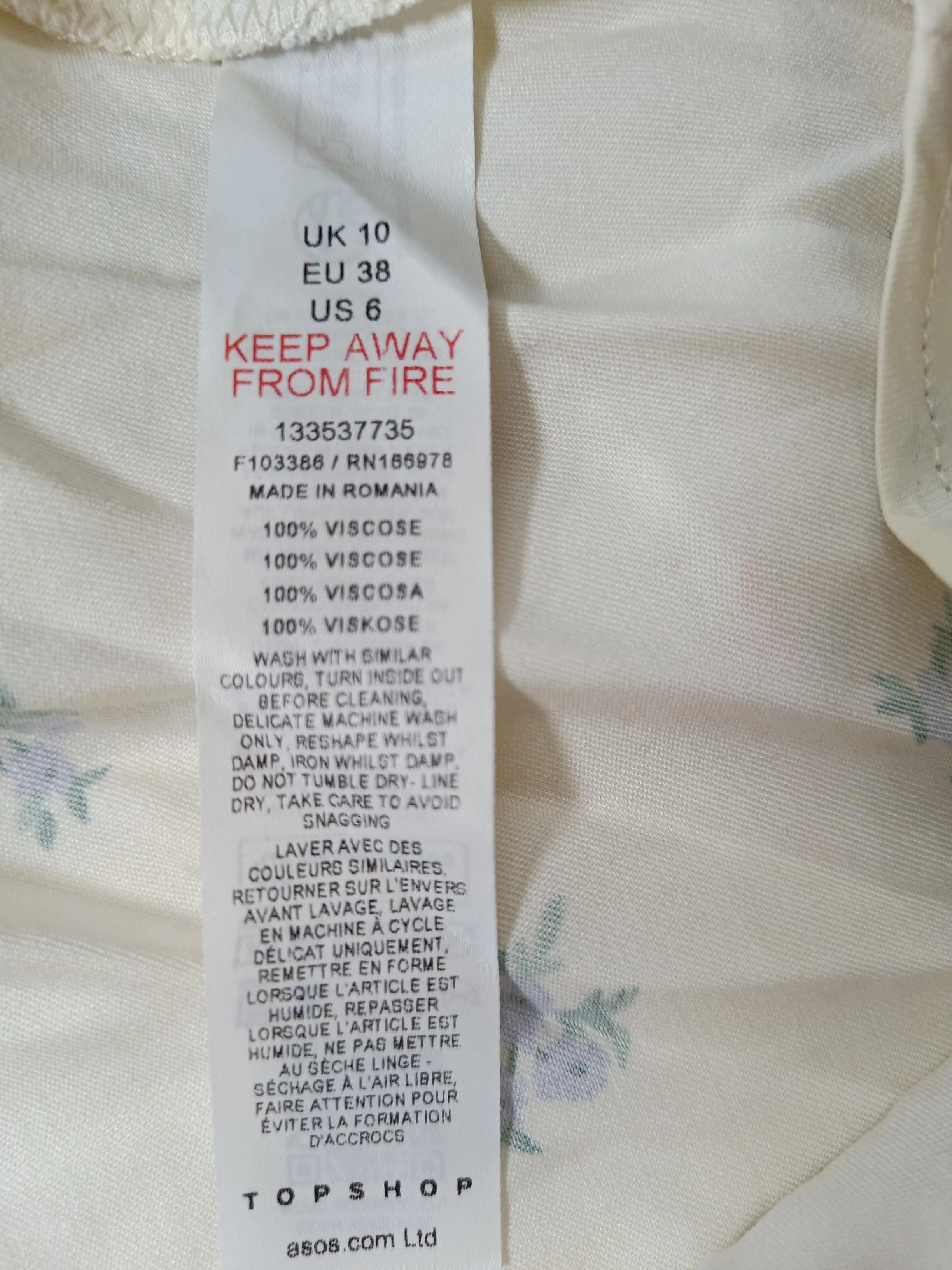 Topshop Maxi Dress UK10 in Cream - Image 6