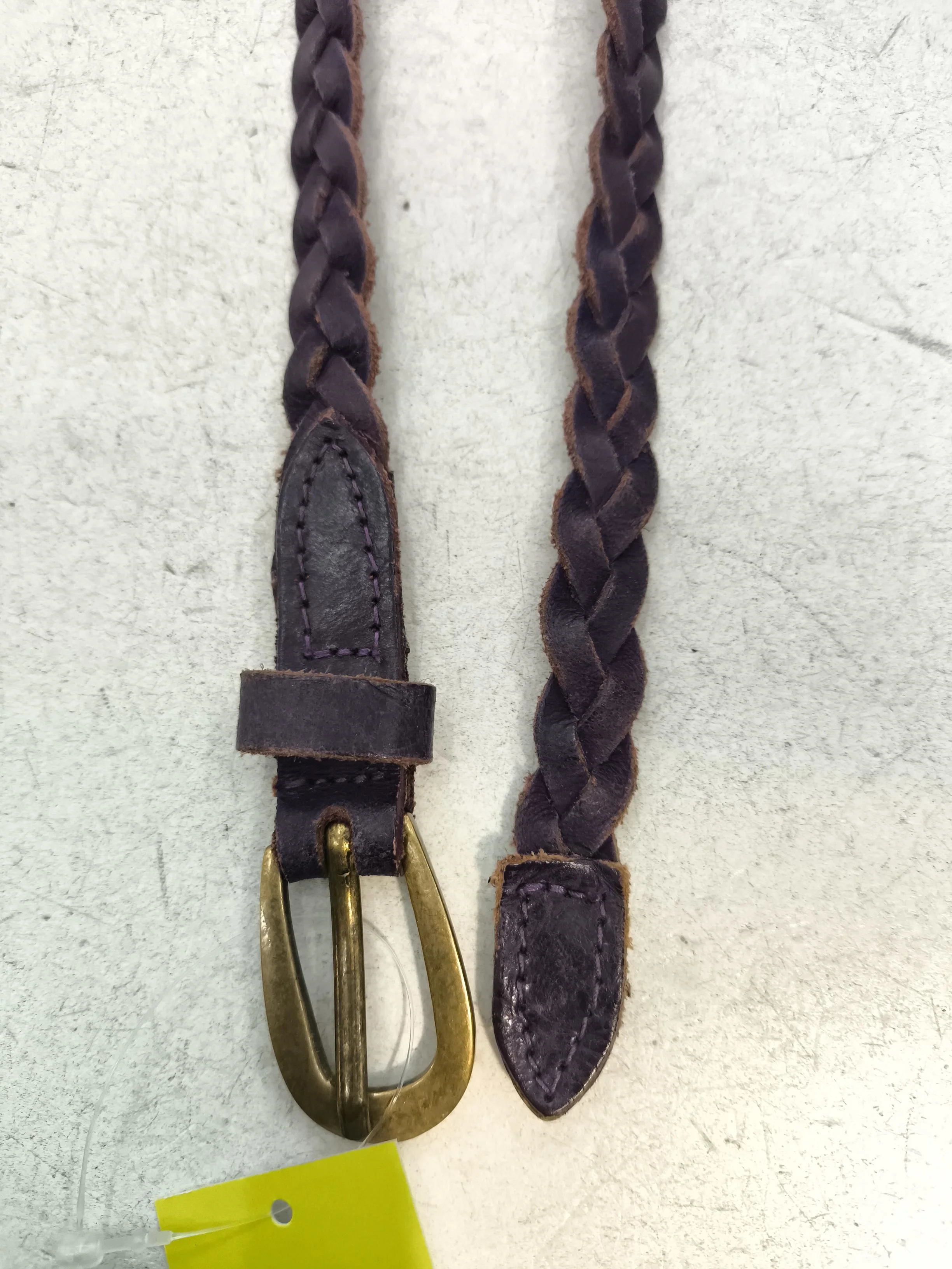 Topshop Men's Belt M Purple 100% Leather Braided/Woven Belt - Image 3