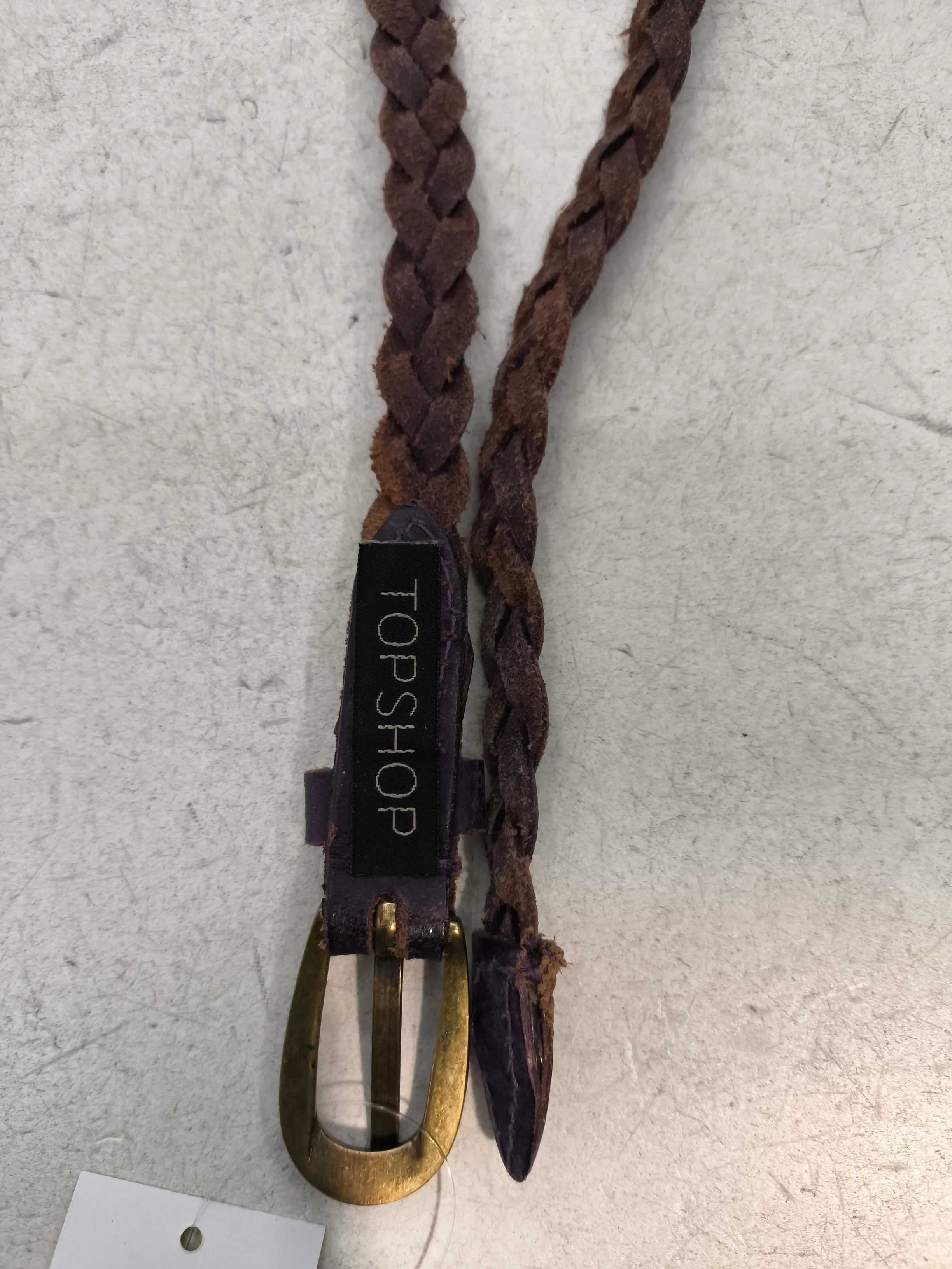 Topshop Men's Belt M Purple 100% Leather Braided/Woven Belt - Image 4