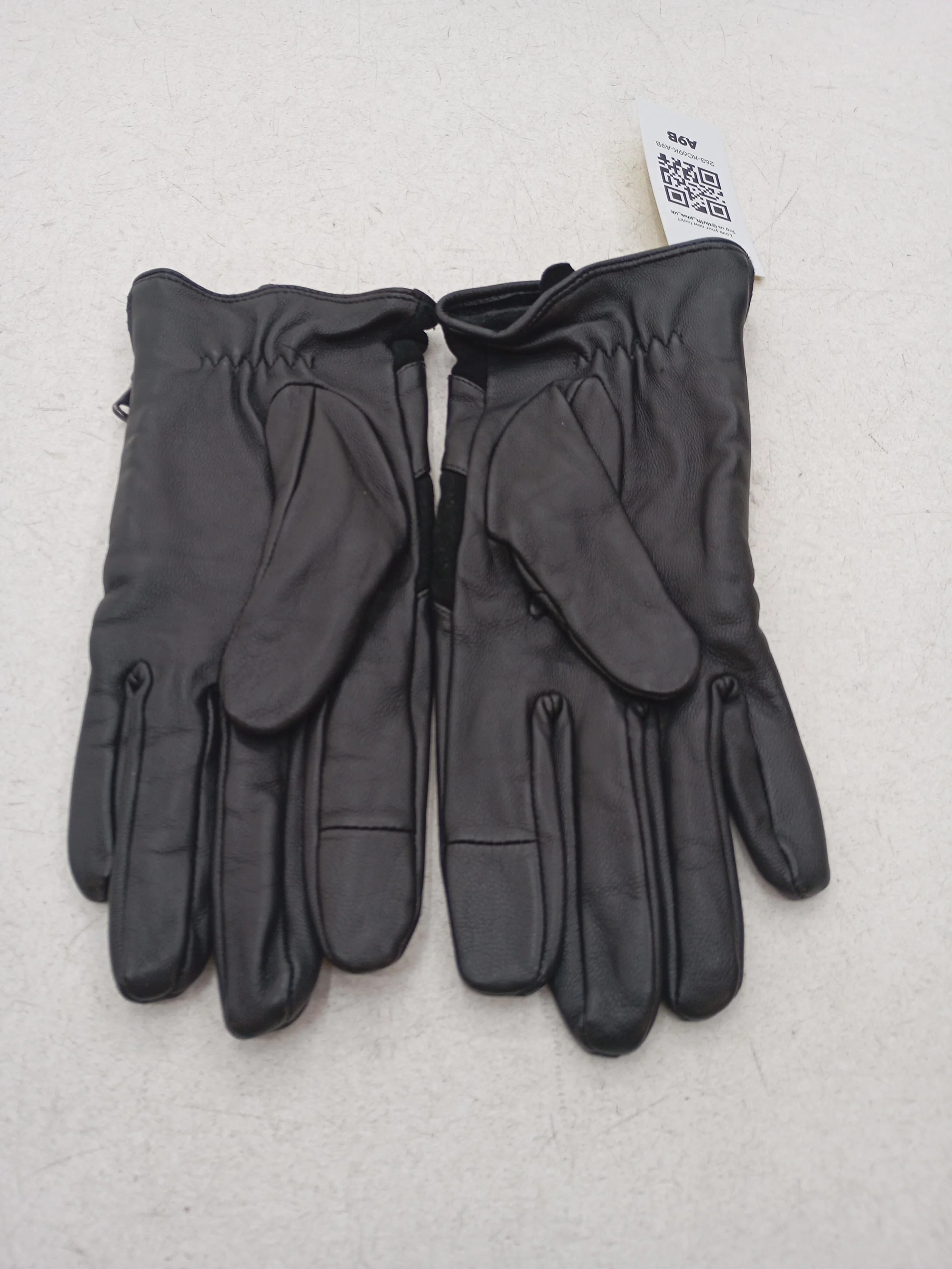 Topshop Men's Gloves M Black Leather with Suede Glove - Image 2