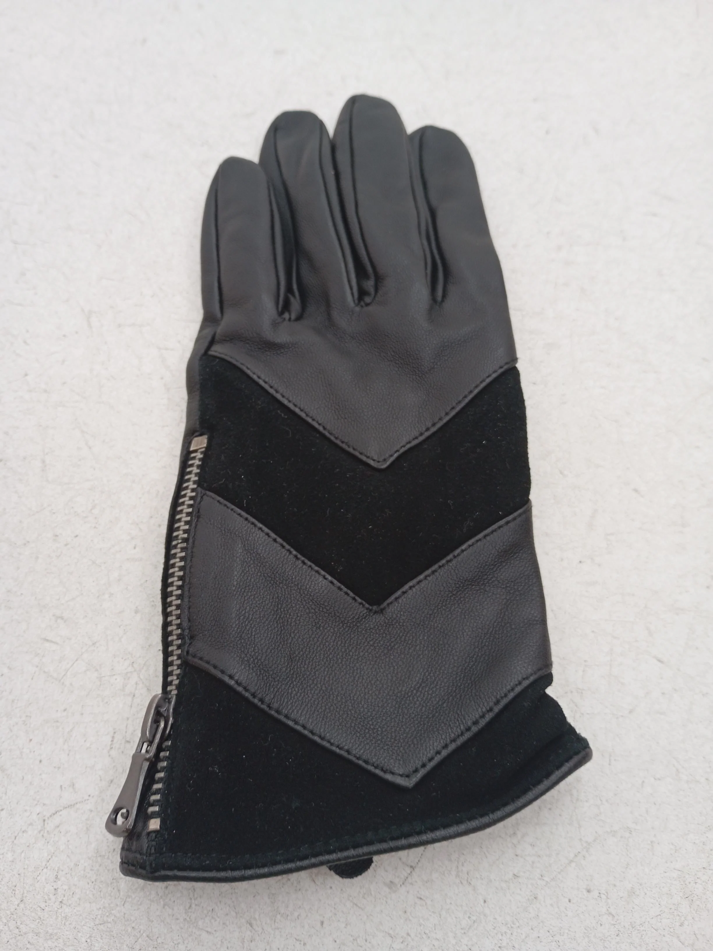 Topshop Men's Gloves M Black Leather with Suede Glove - Image 3
