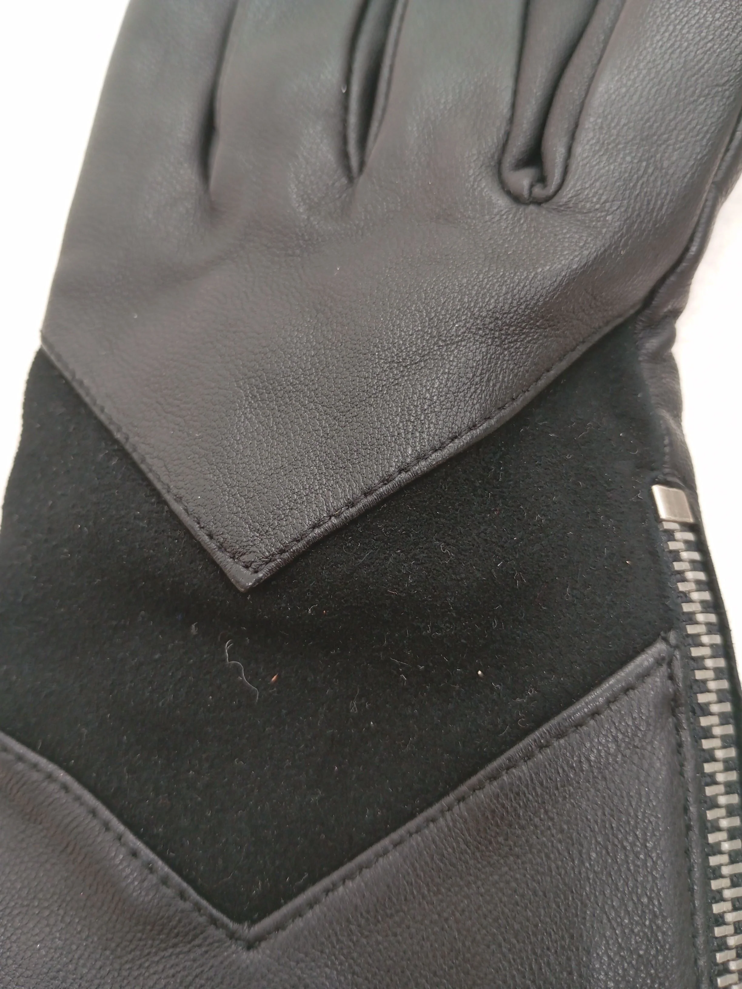 Topshop Men's Gloves M Black Leather with Suede Glove - Image 5
