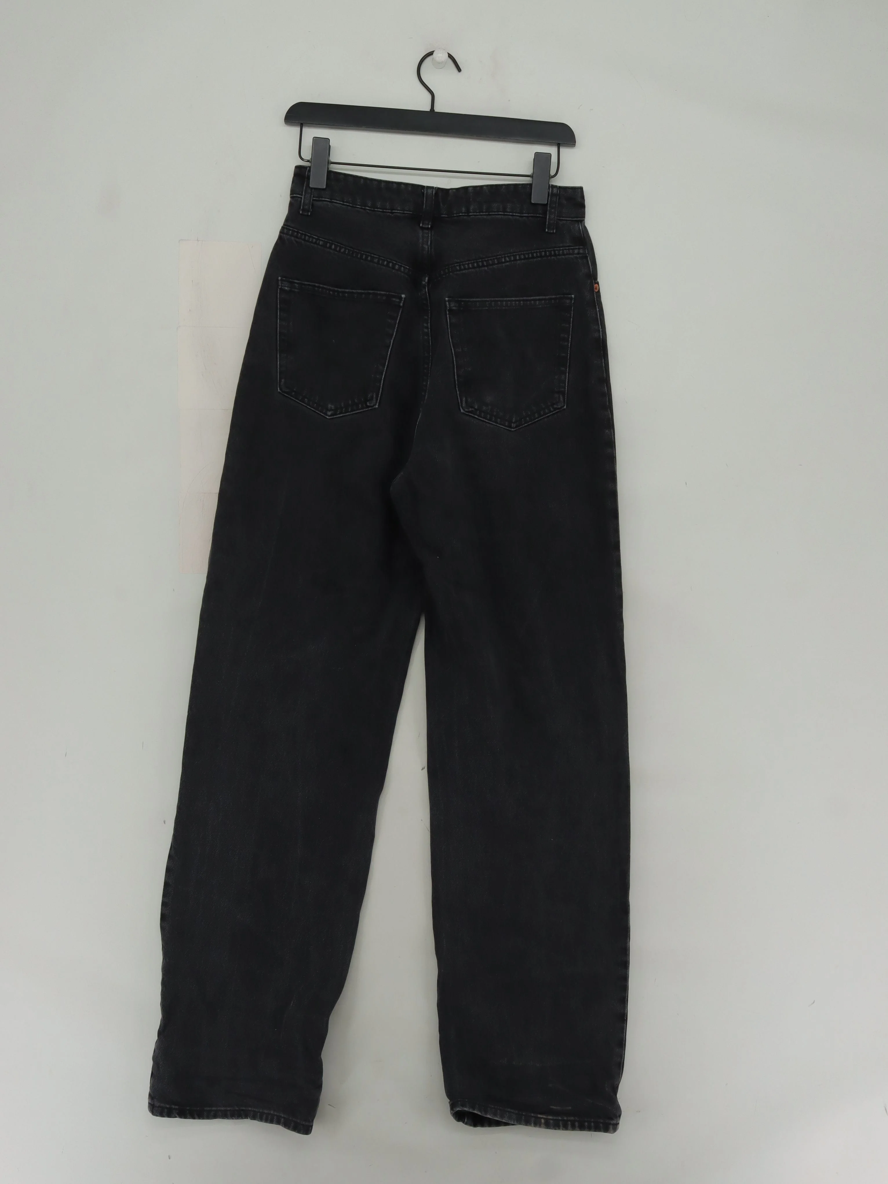 Topshop Men's Jeans W 28 in; L 32 in Black Cotton with Polyester Wide-Leg - Image 2