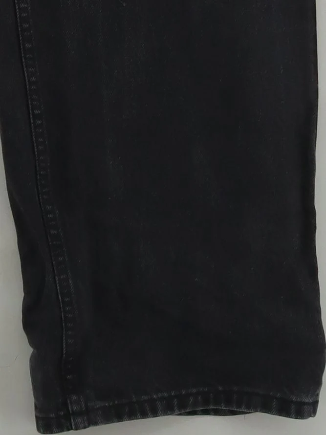 Topshop Men's Jeans W 28 in; L 32 in Black Cotton with Polyester Wide-Leg - Image 4