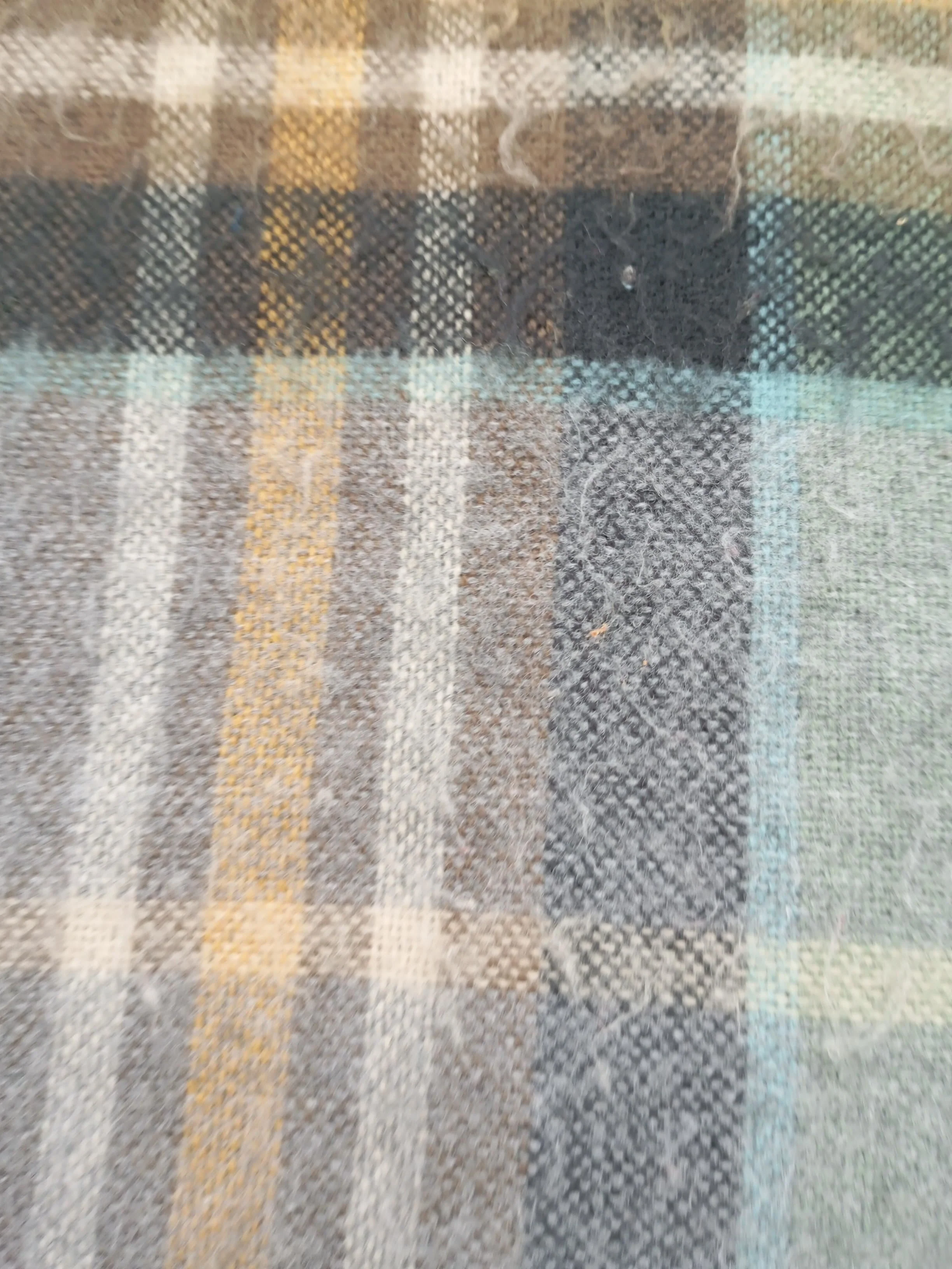 Topshop Men's Scarf Multi Checkered 100% Wool Scarf - Image 3