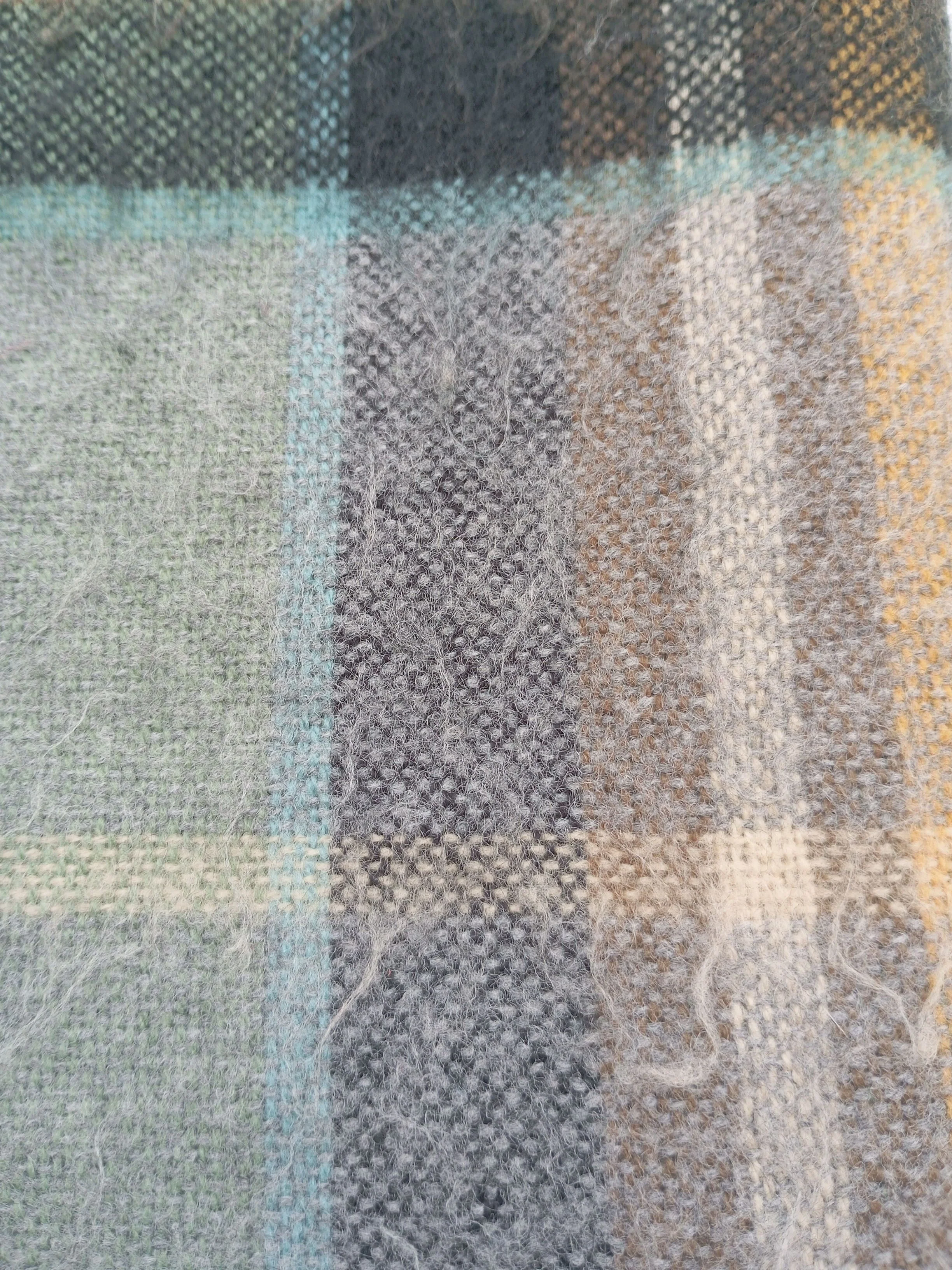 Topshop Men's Scarf Multi Checkered 100% Wool Scarf - Image 5