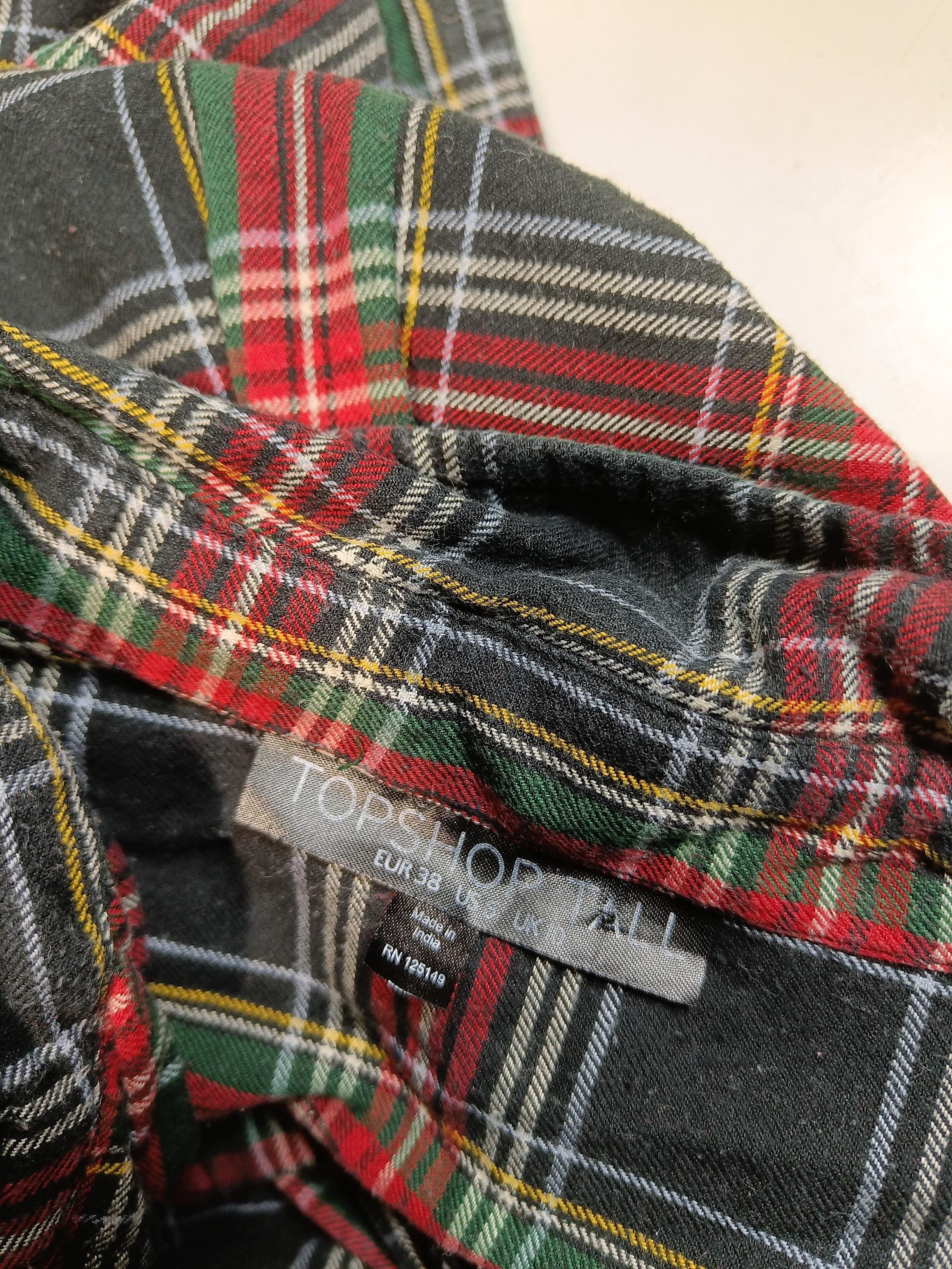 Topshop Men's Shirt S Multi Checkered 100% Cotton Basic - Image 5