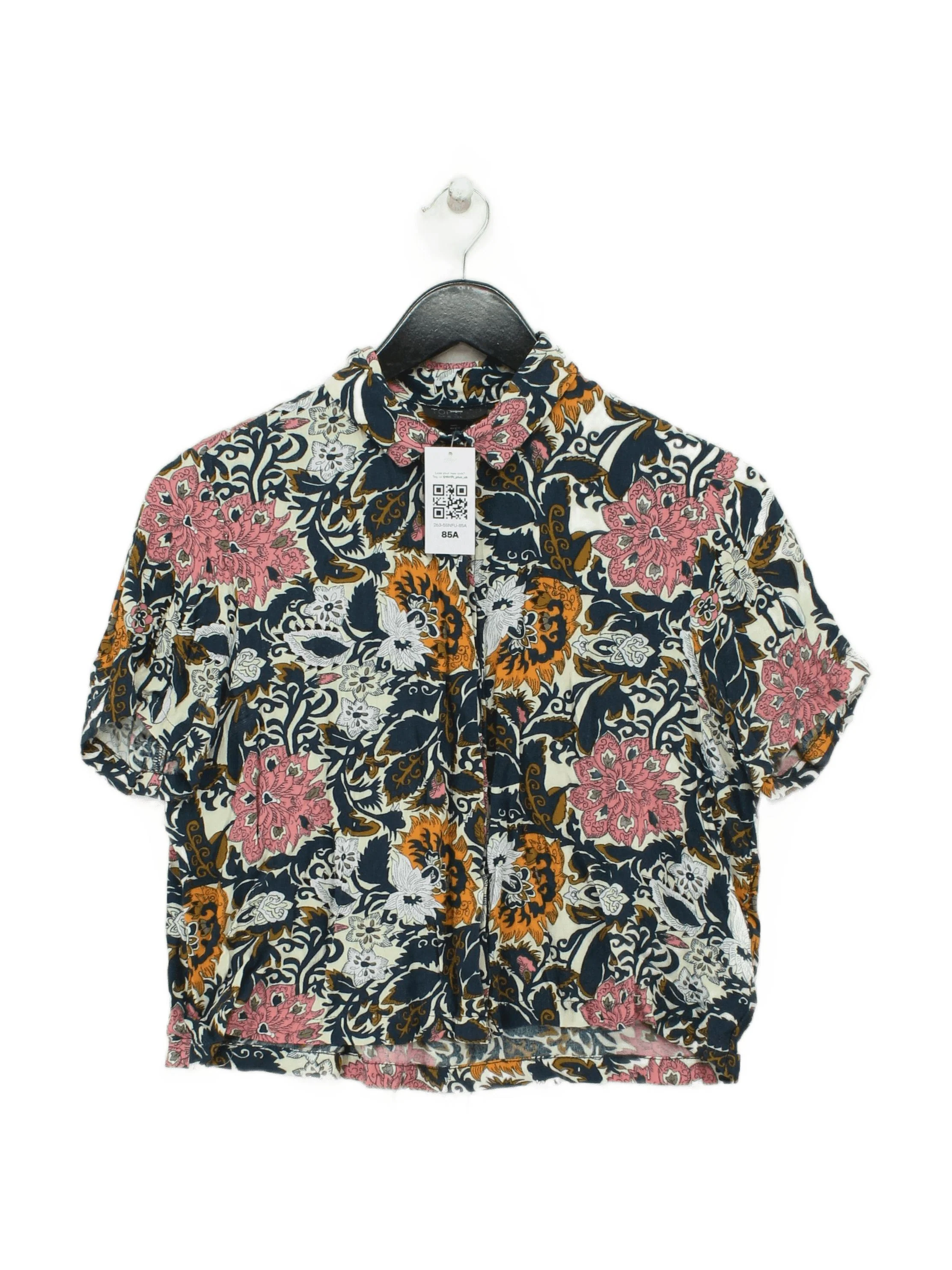 Topshop Men's Shirt S Multi Floral 100% Rayon Basic