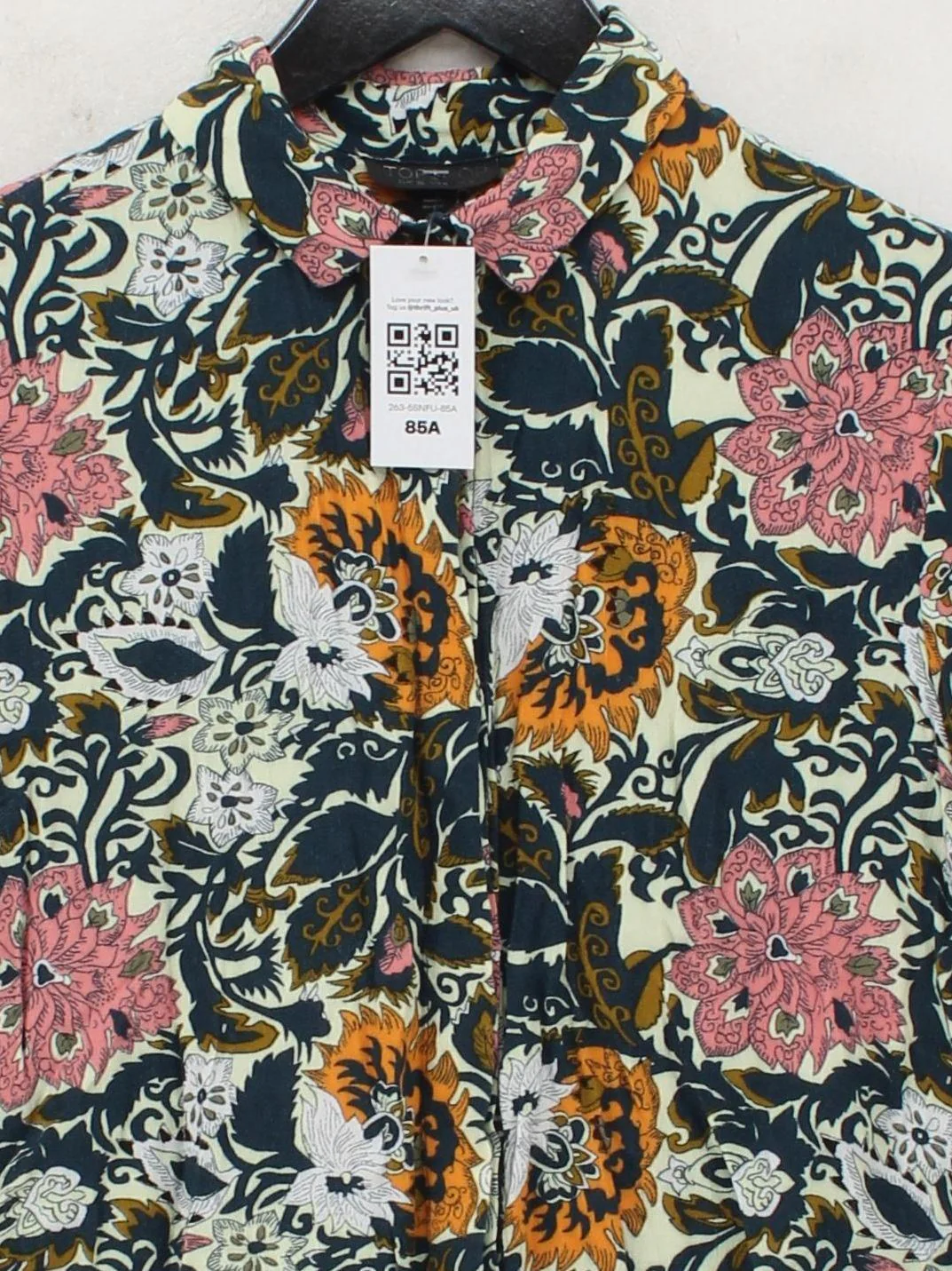 Topshop Men's Shirt S Multi Floral 100% Rayon Basic - Image 3