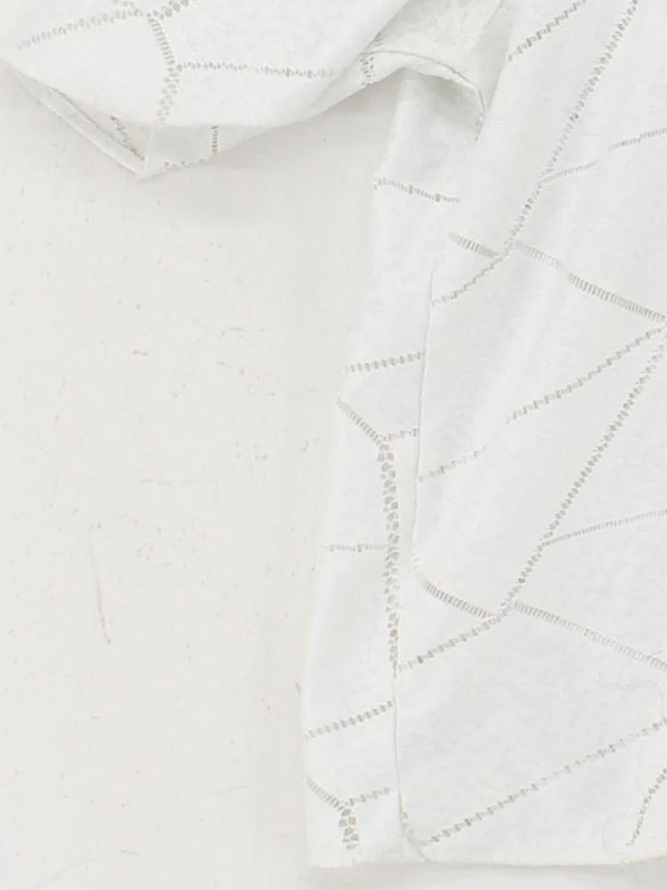 Topshop Men's Shirt S White Geometric 100% Polyester Basic - Image 4