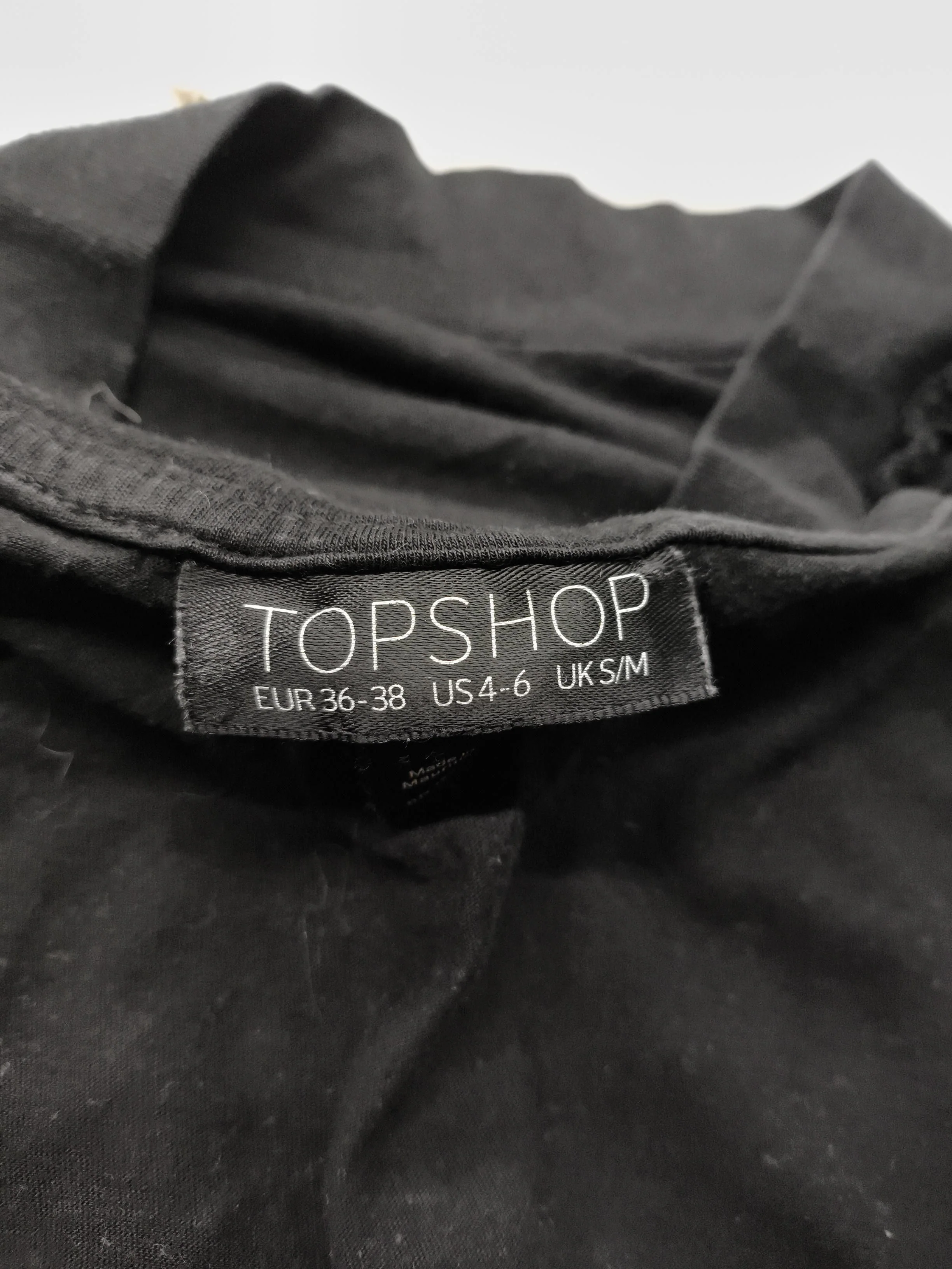 Topshop Men's T-Shirt S Black 100% Cotton Basic - Image 5