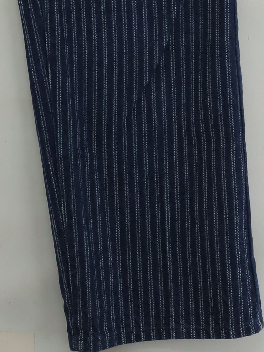 Topshop Men's Trousers M Blue Striped 100% Cotton Wide-Leg Chino - Image 4